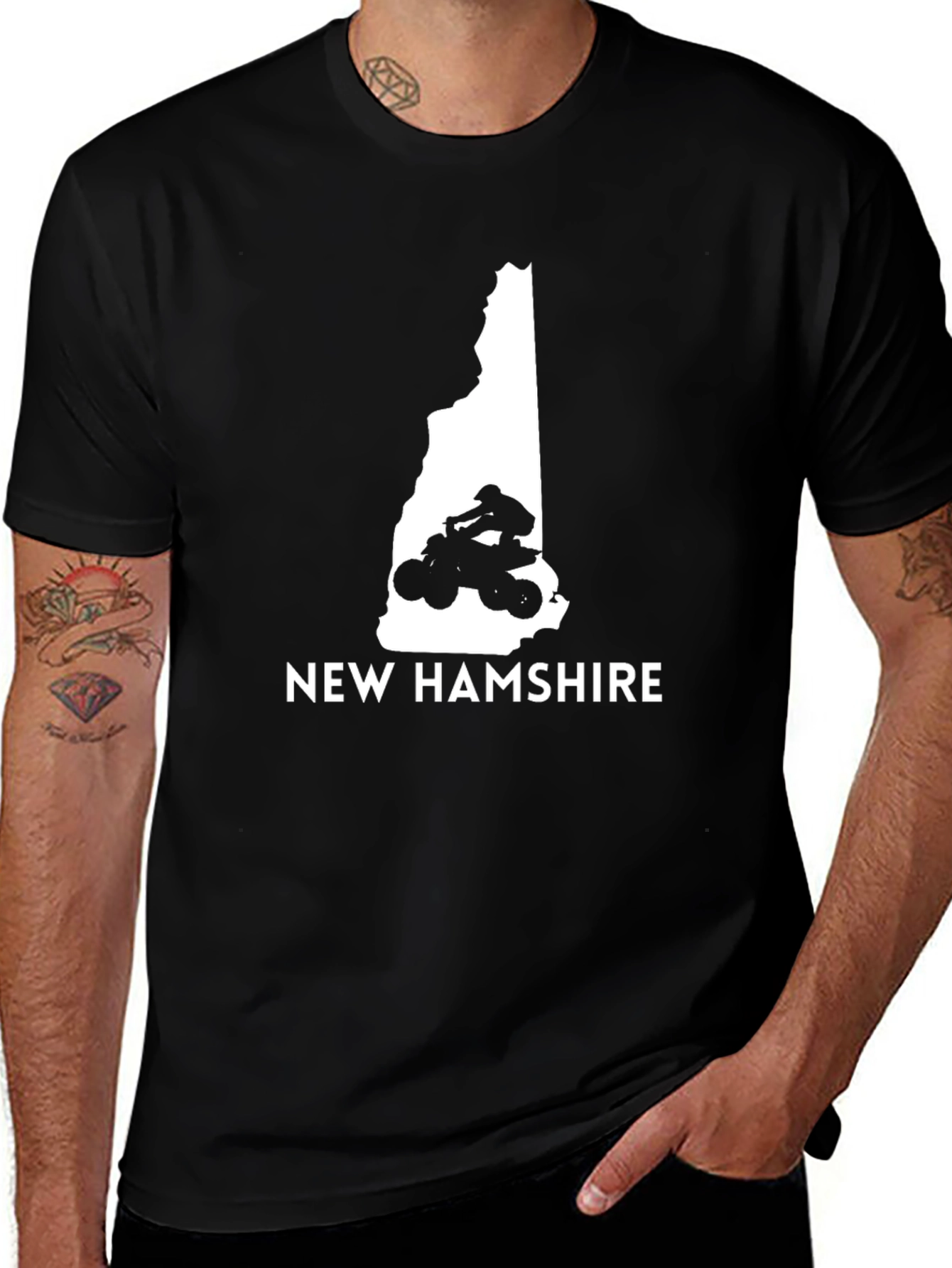 New Hampshire ATV T-Shirt - Black Graphic Tee