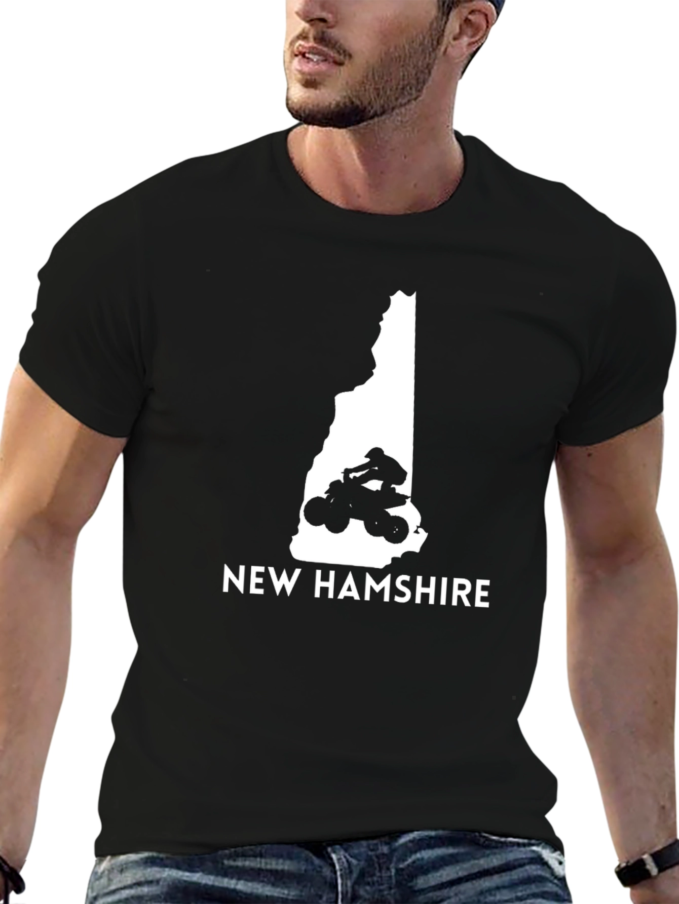 New Hampshire ATV T-Shirt - Black Graphic Tee
