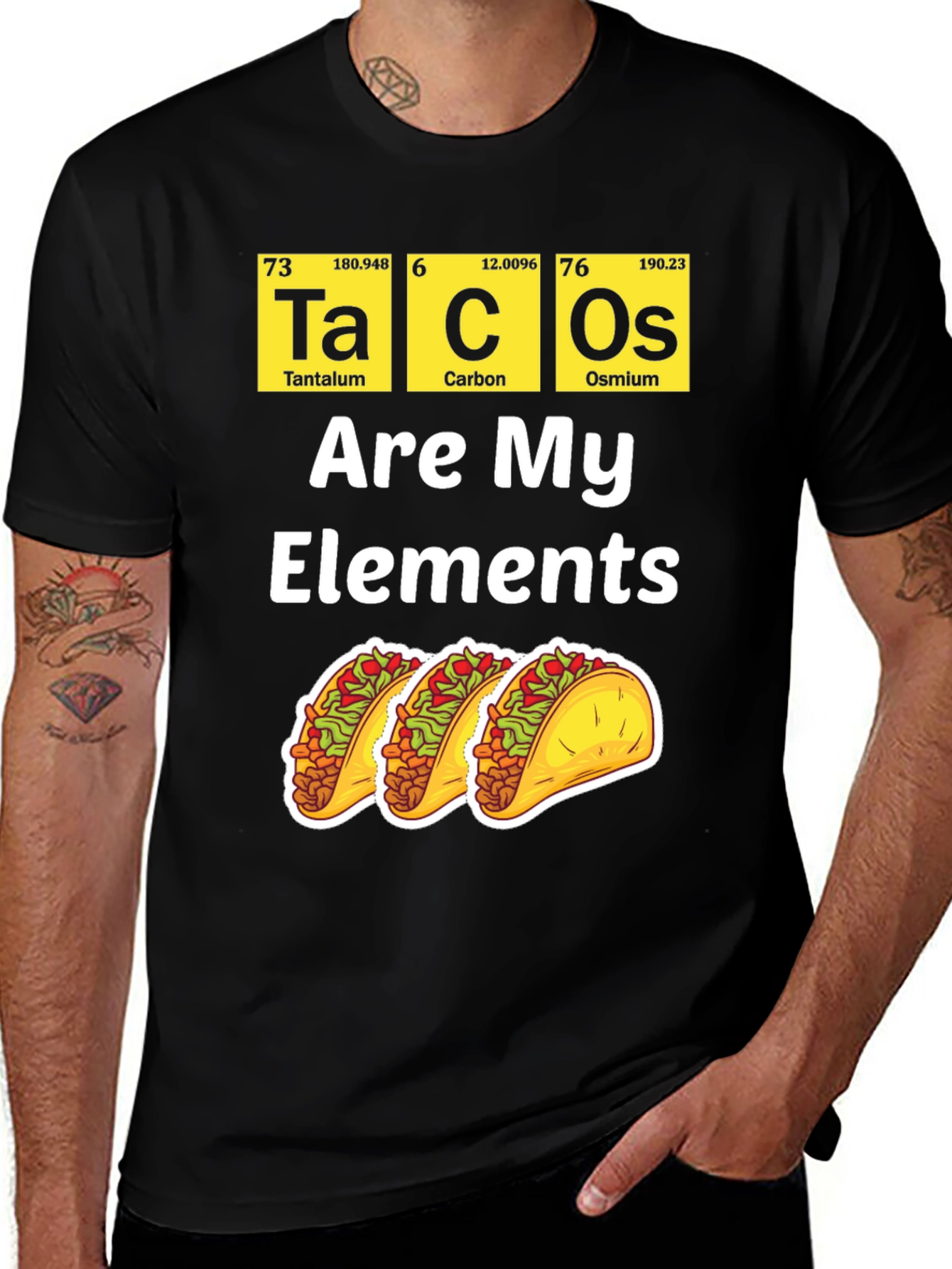 Tacos Are My Elements Funny Graphic T-Shirt