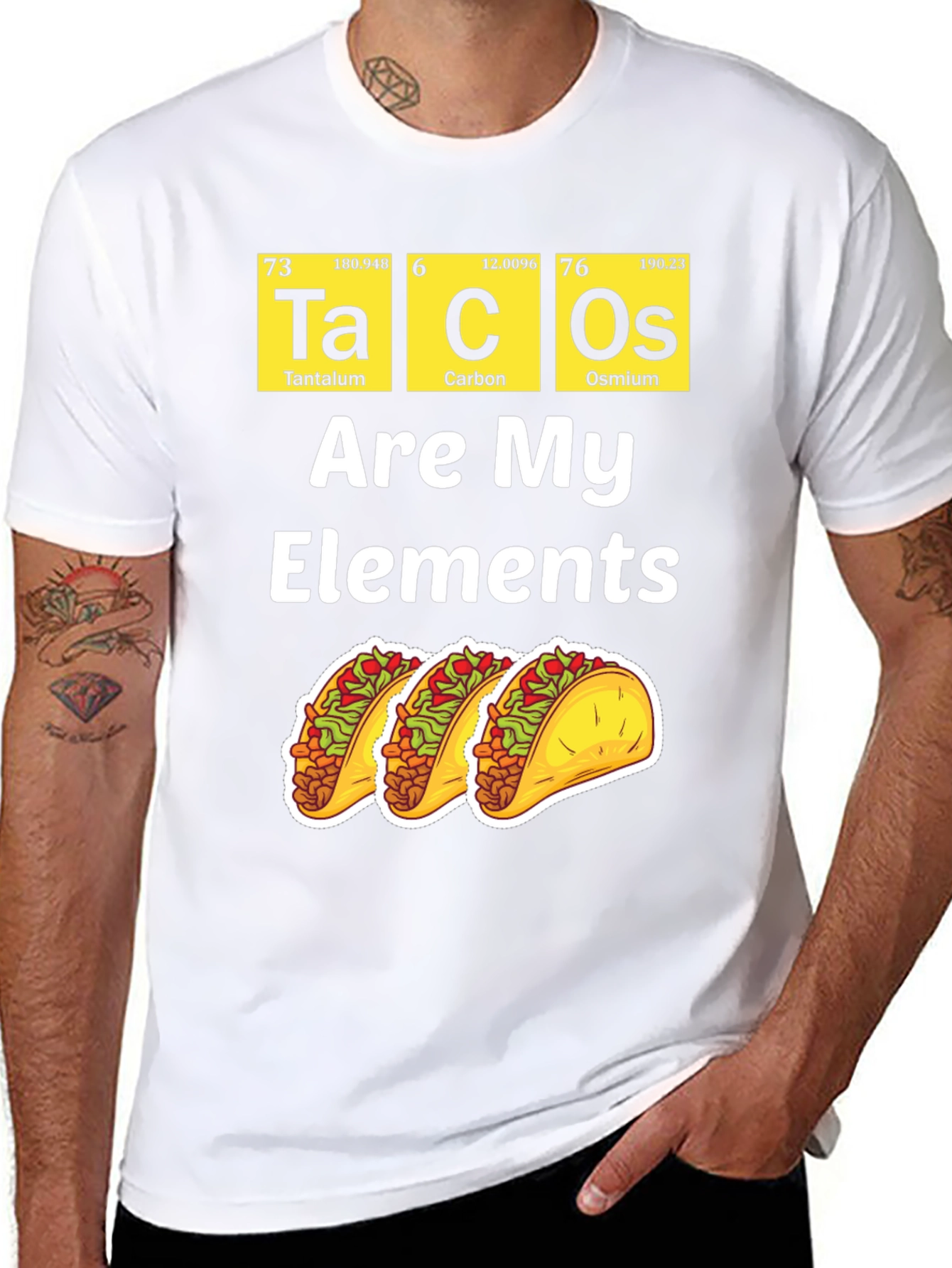 Tacos Are My Elements Funny Graphic T-Shirt