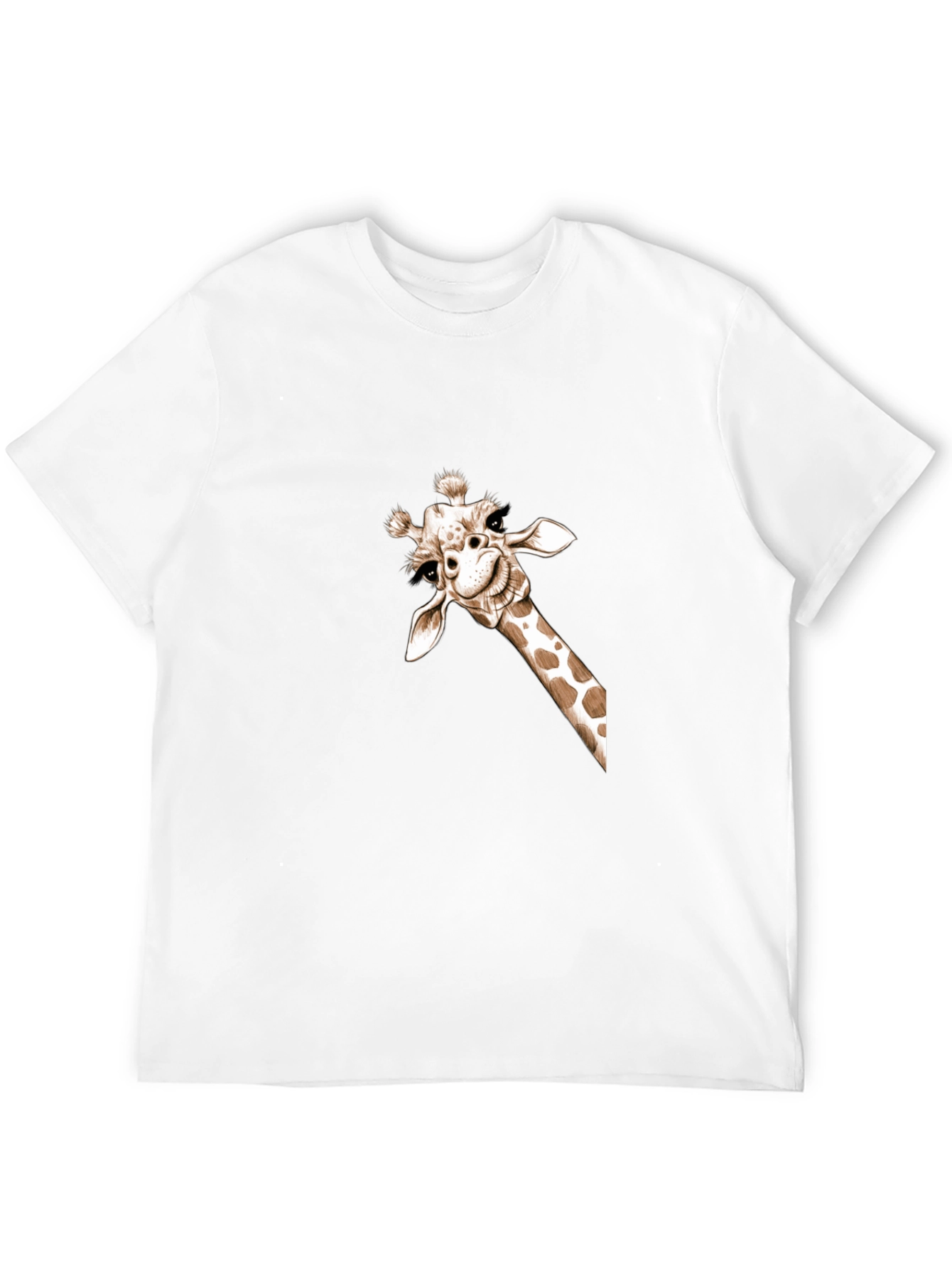 Giraffe Peek Graphic Tee - Soft Cotton Crewneck