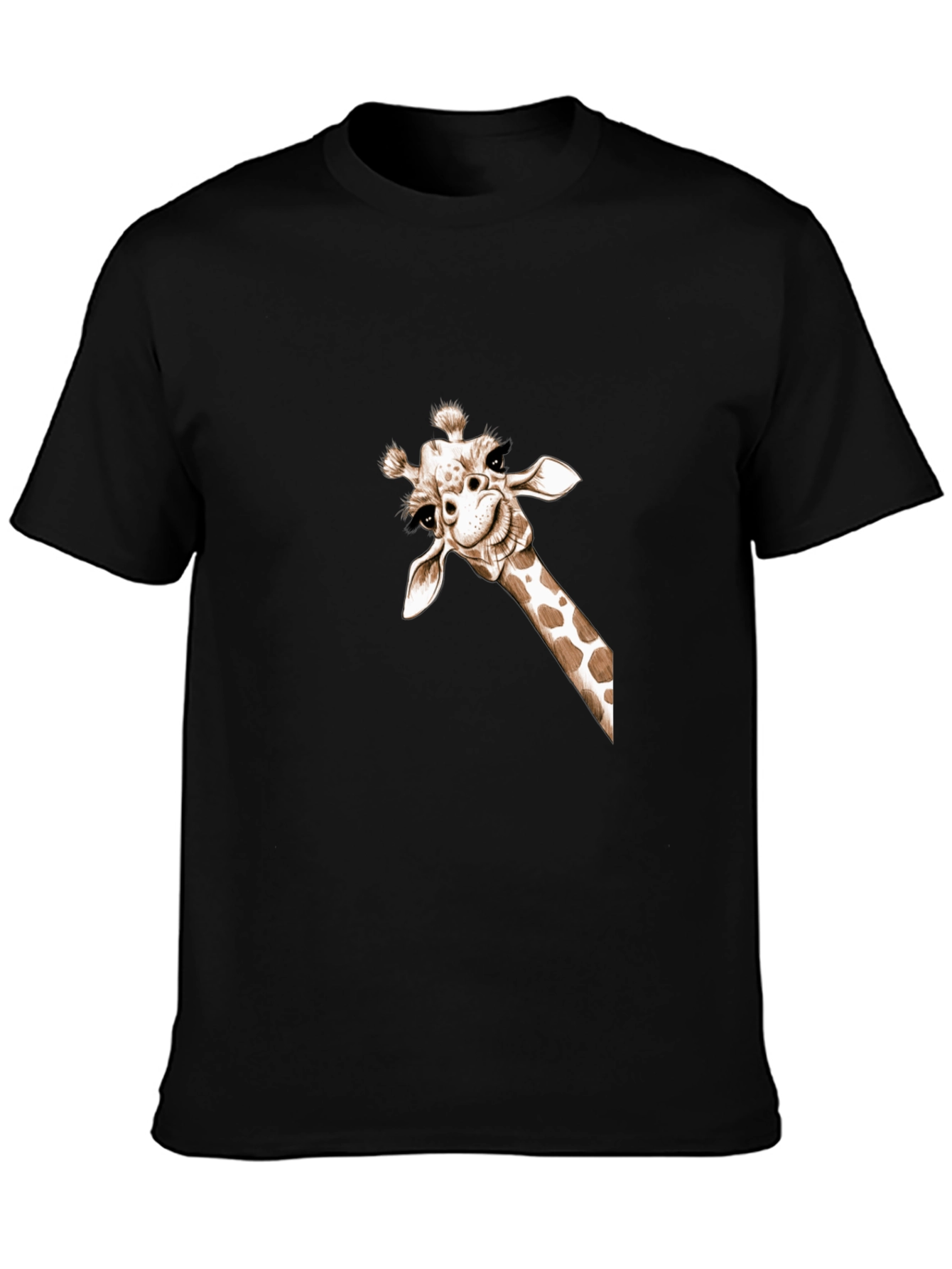 Giraffe Peek Graphic Tee - Soft Cotton Crewneck