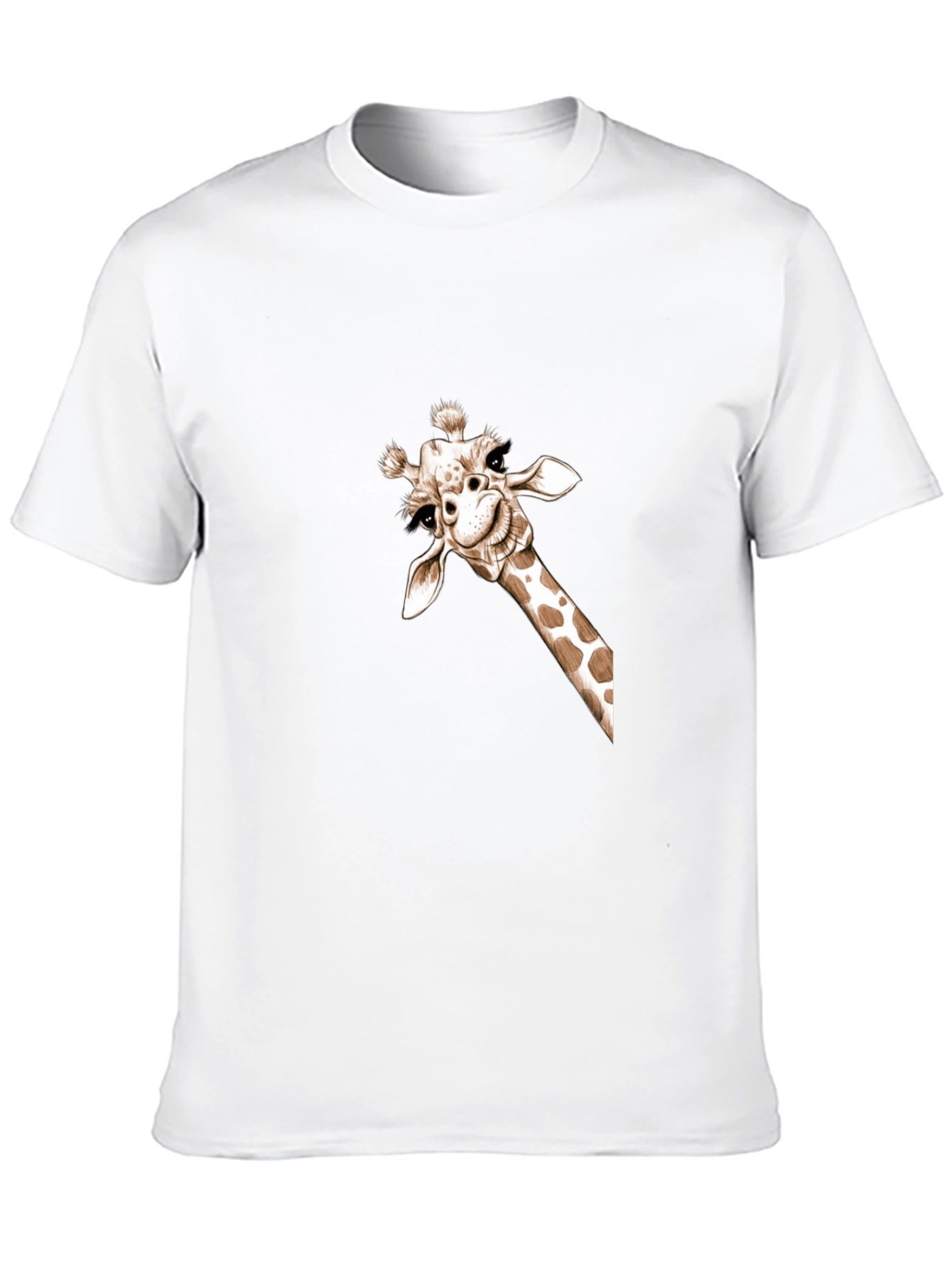Giraffe Peek Graphic Tee - Soft Cotton Crewneck