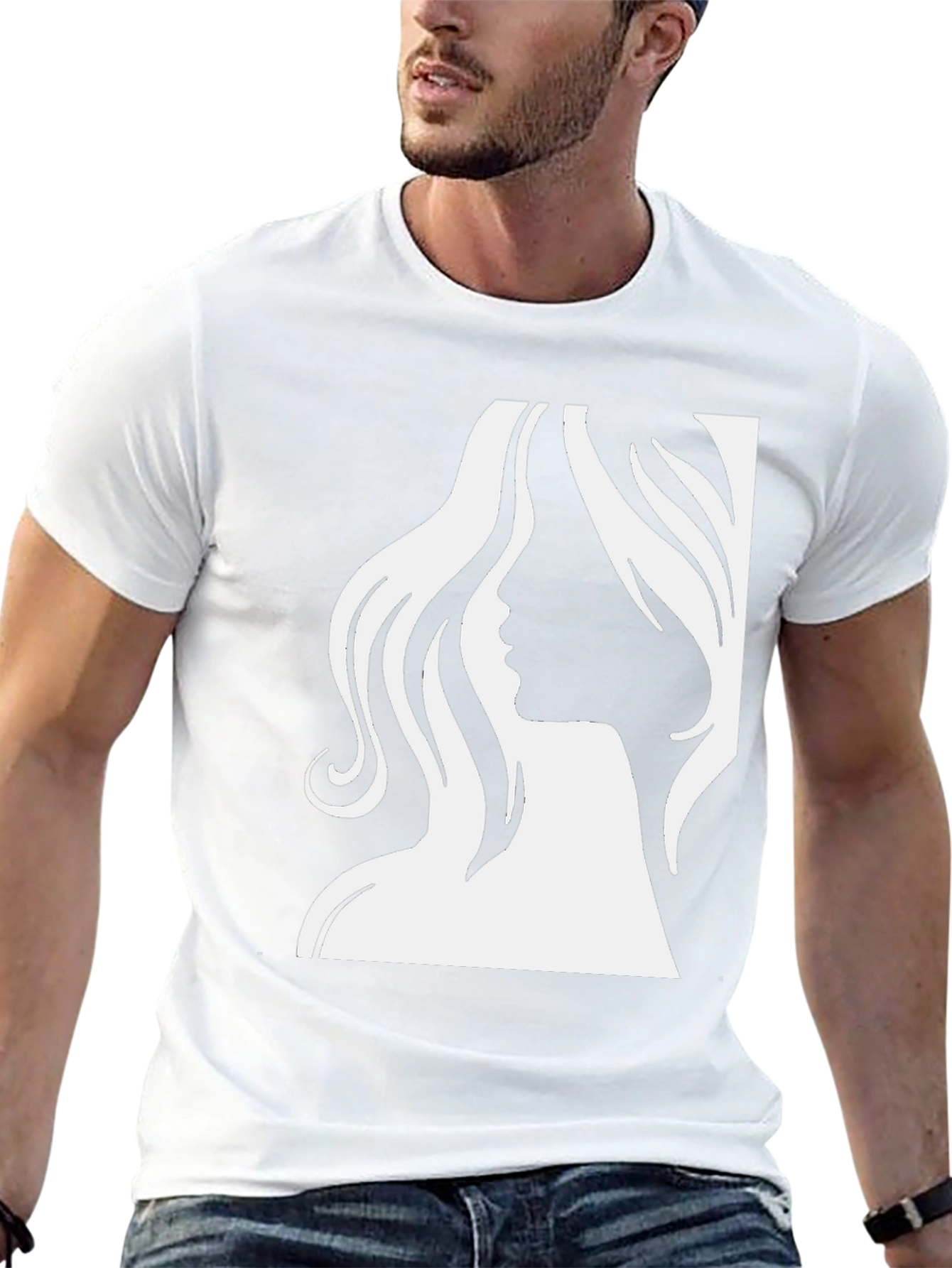Elegant Woman Silhouette Graphic Tee - Black