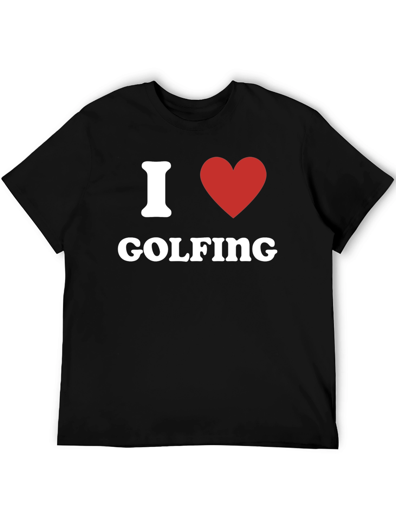 I Heart Golfing T-Shirt - Black Graphic Tee