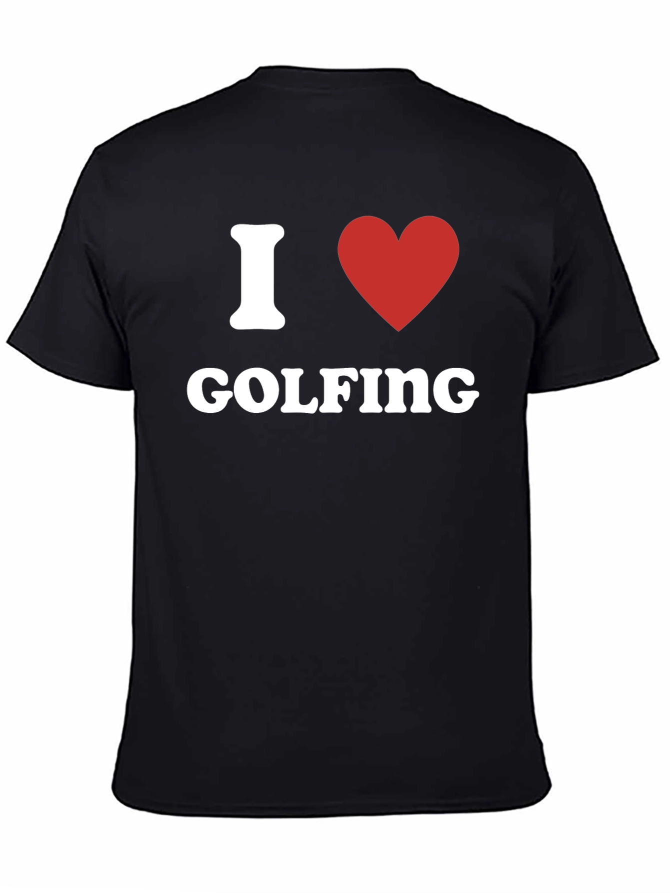 I Heart Golfing T-Shirt - Black Graphic Tee