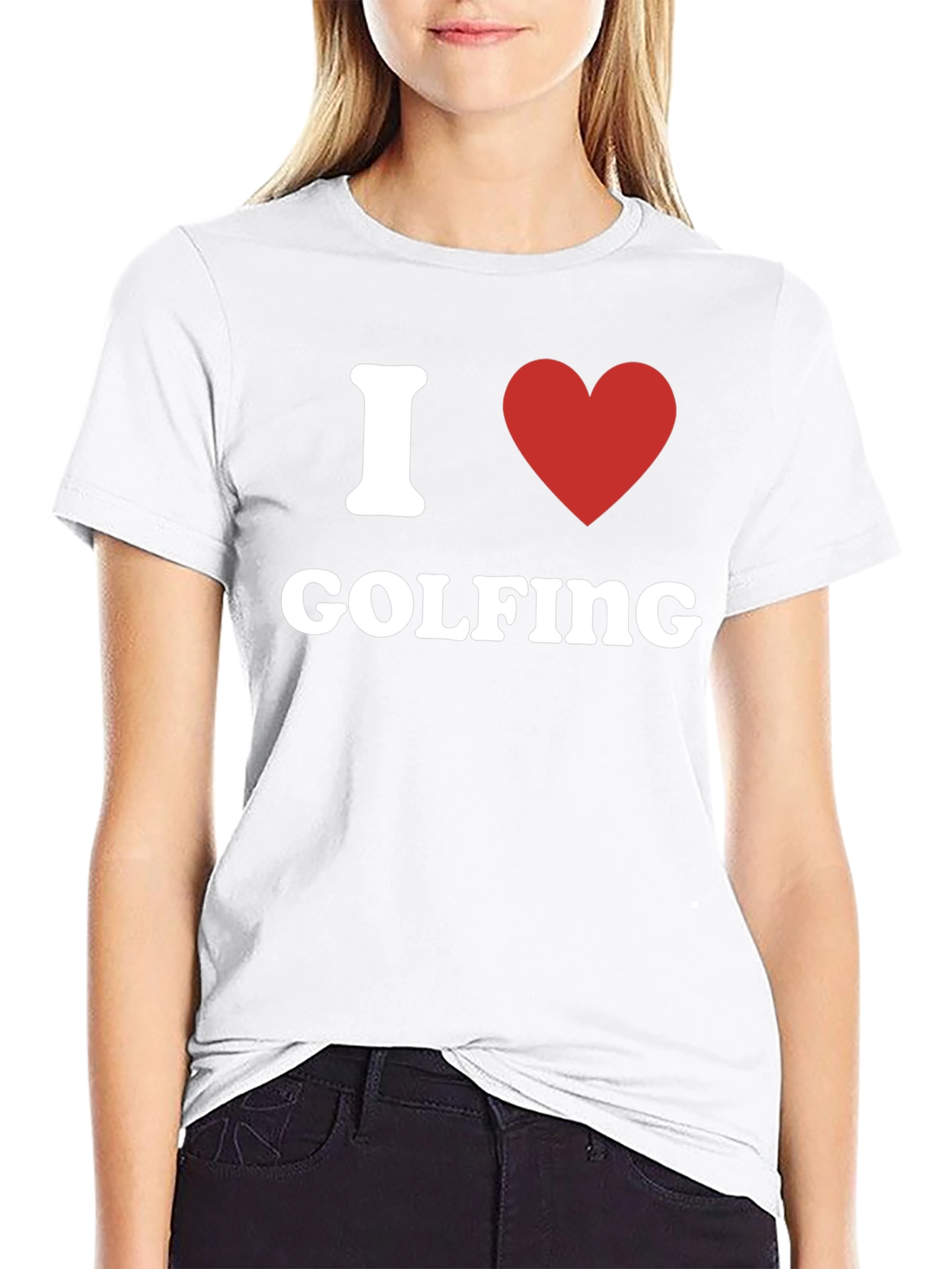 I Heart Golfing T-Shirt - Black Graphic Tee