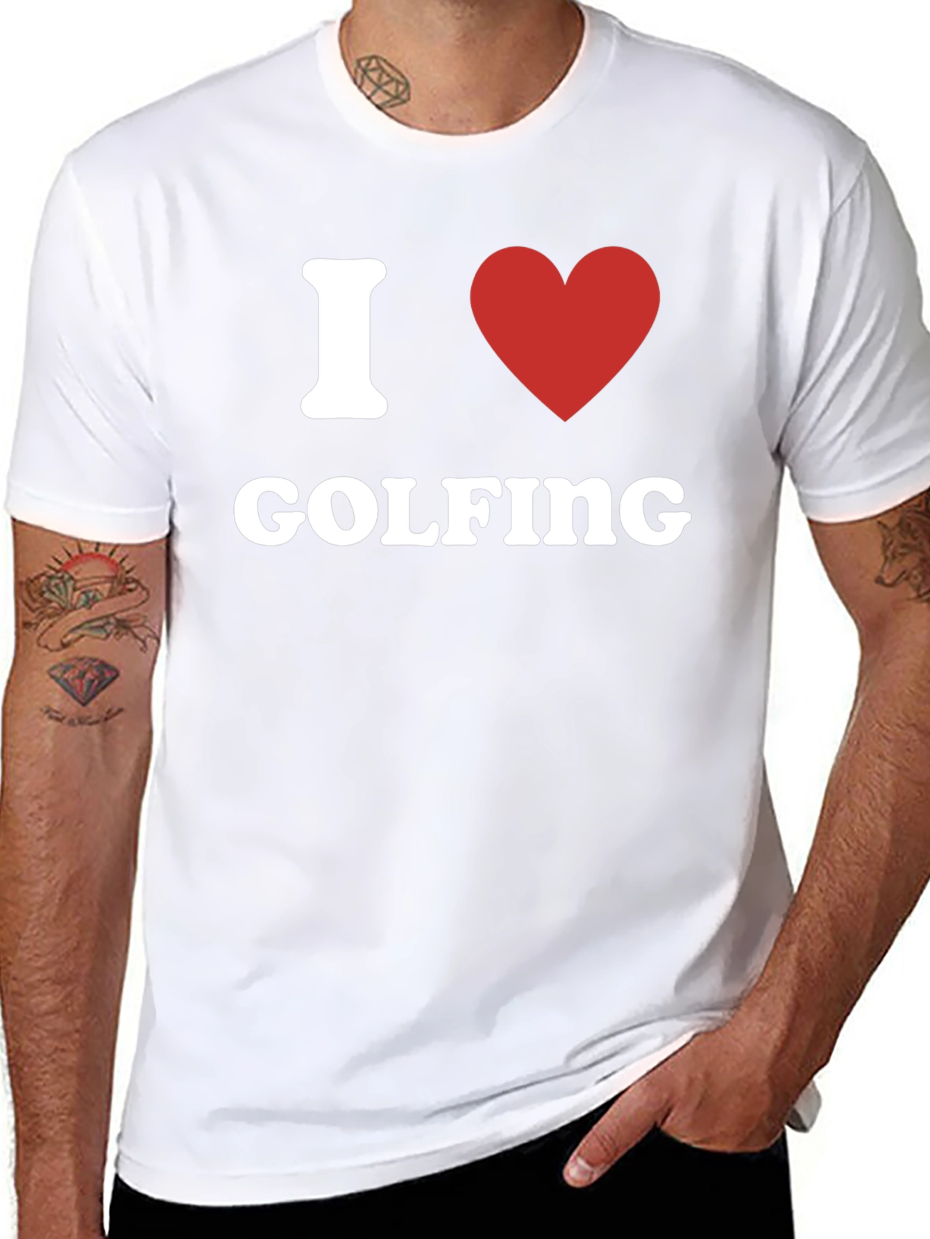 I Heart Golfing T-Shirt - Black Graphic Tee