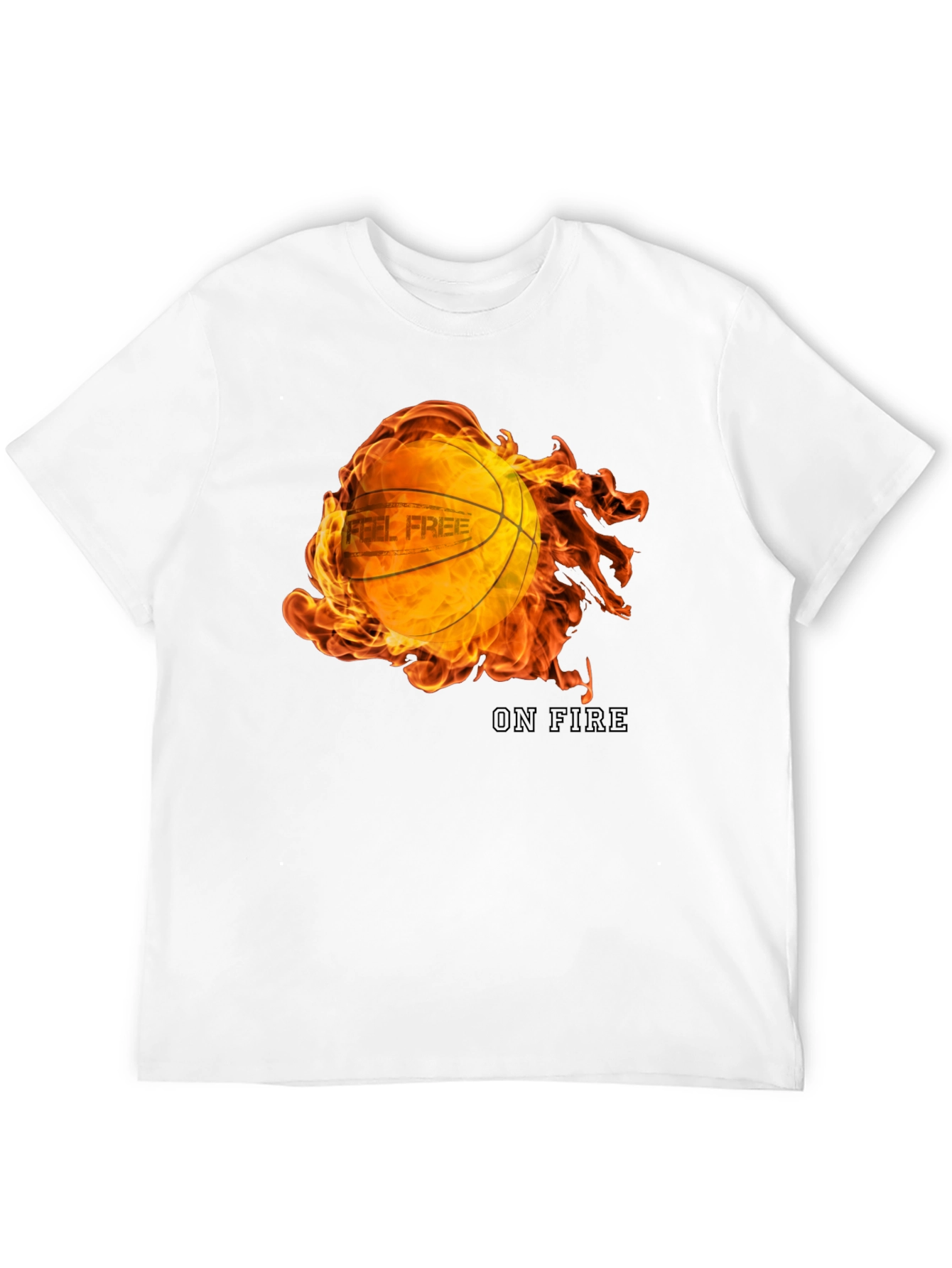 Feel Free On Fire Basketball Graphic T-Shirt