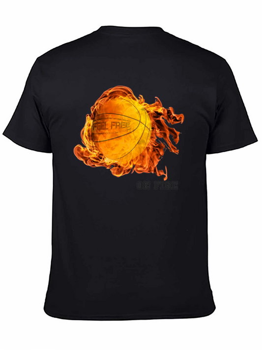 Feel Free On Fire Basketball Graphic T-Shirt