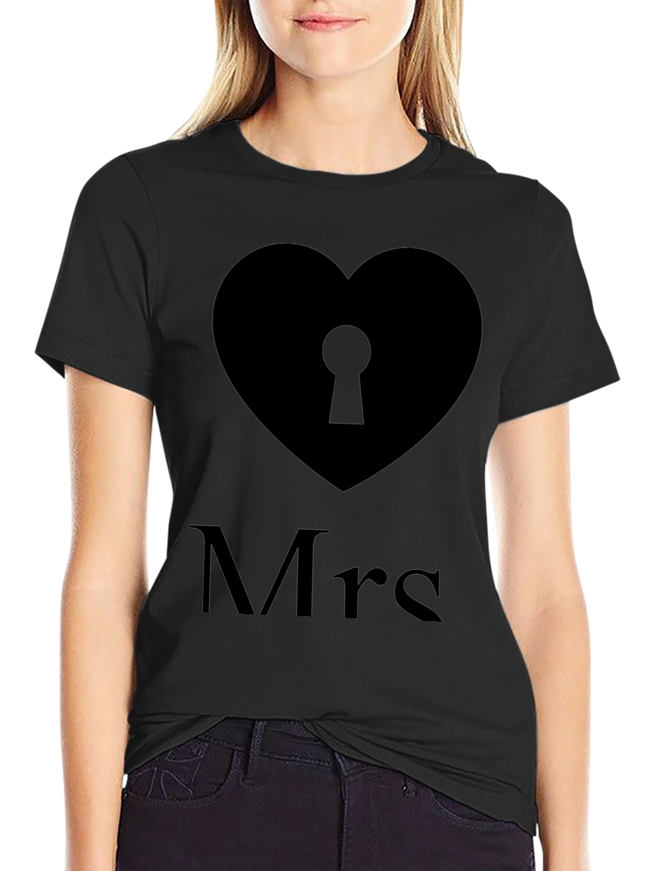 Mrs. Heart Lock T-Shirt - Stylish and Comfortable