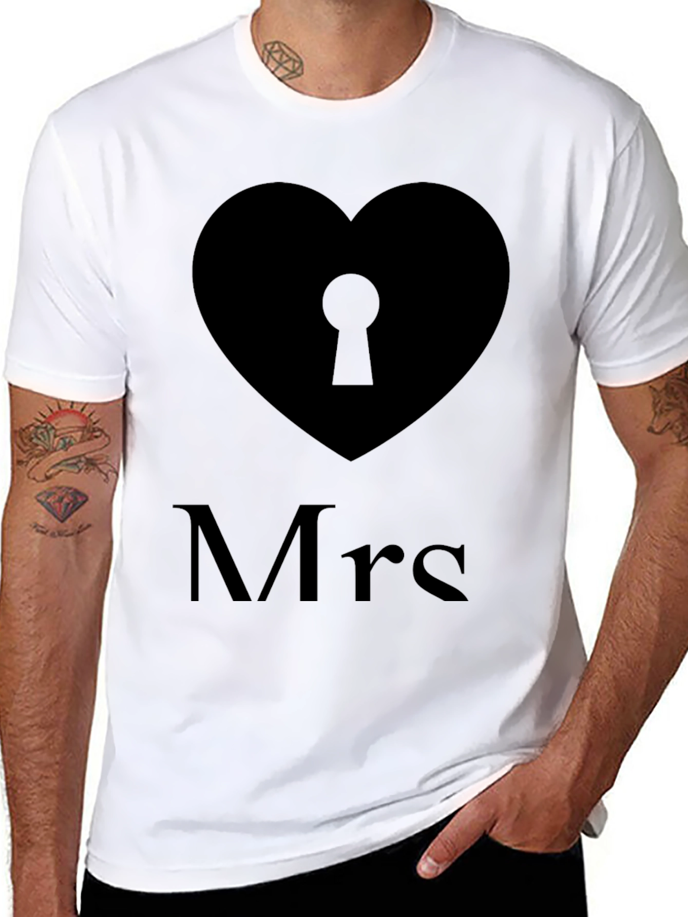 Mrs. Heart Lock T-Shirt - Stylish and Comfortable
