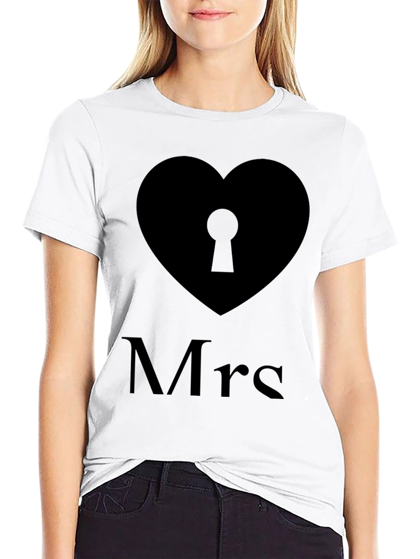 Mrs. Heart Lock T-Shirt - Stylish and Comfortable