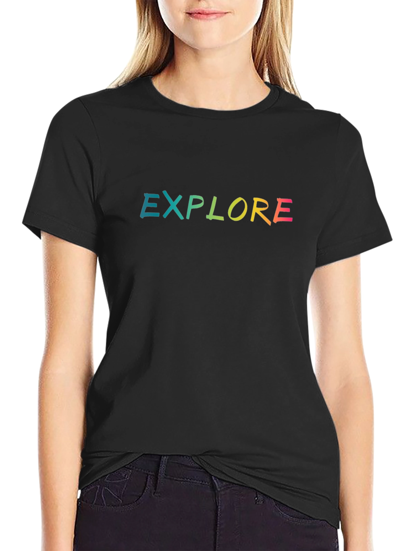 Explore Graphic Print Black T-Shirt
