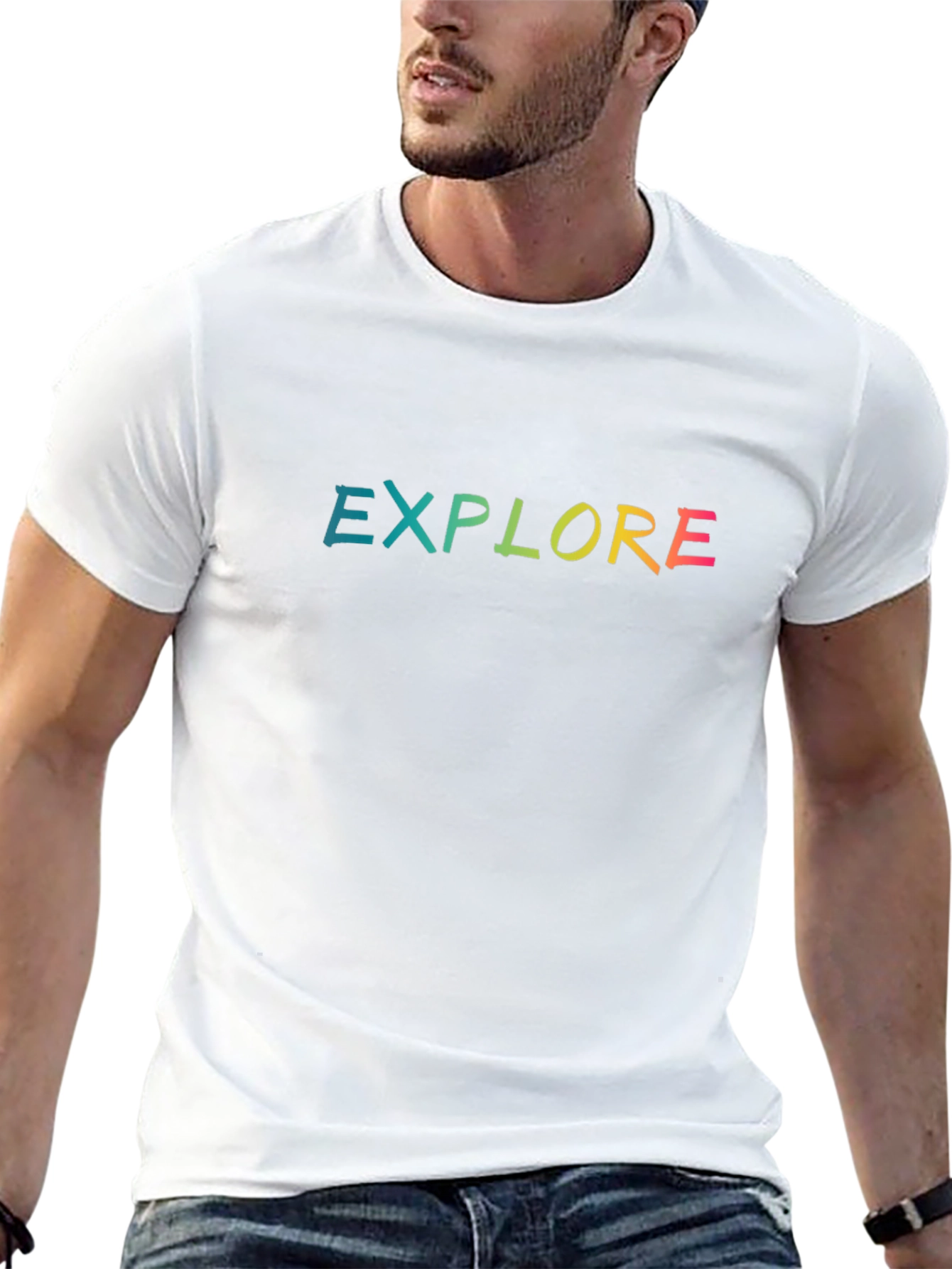 Explore Graphic Print Black T-Shirt