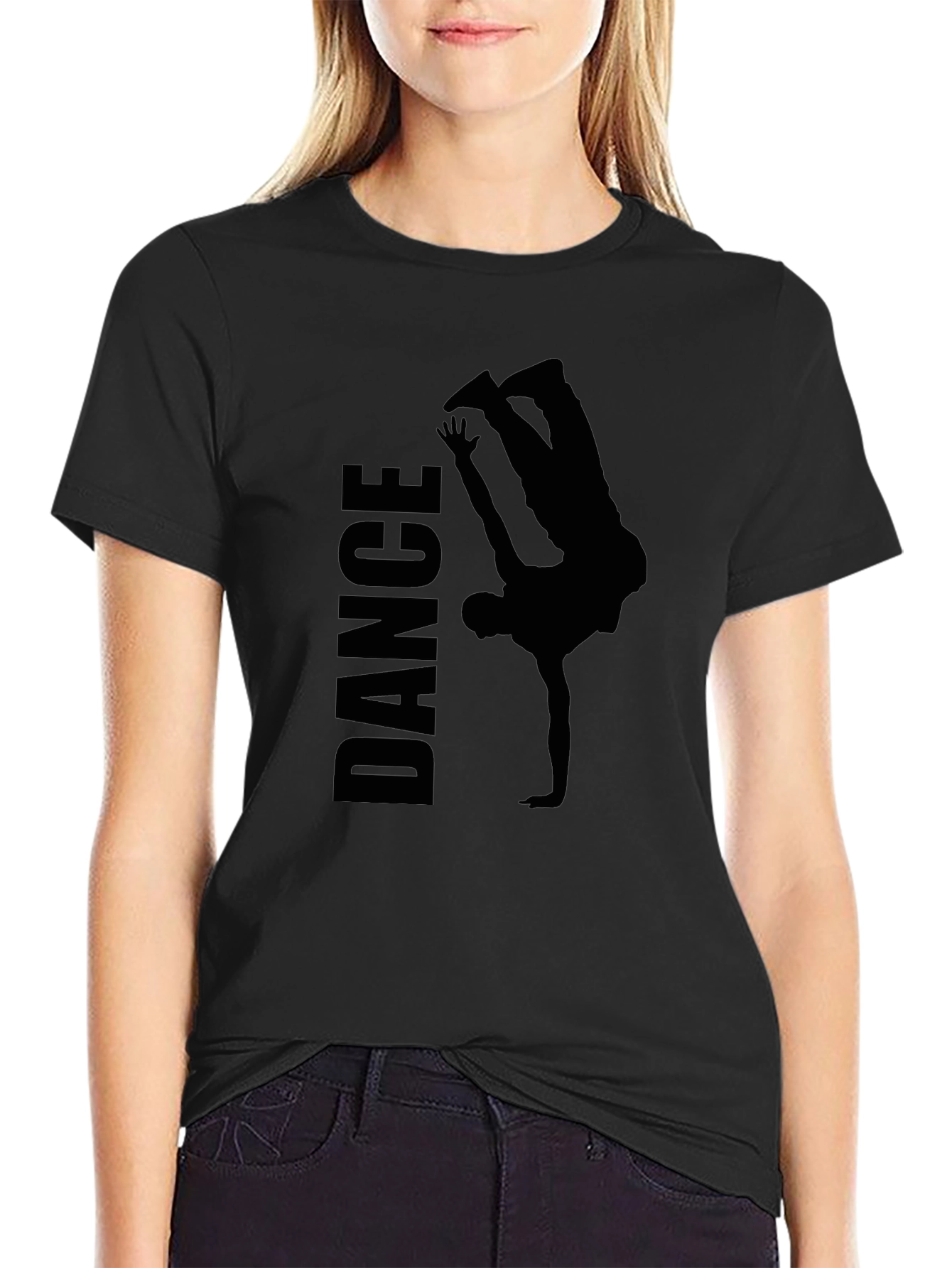 Black Dance Graphic Tee - Stylish Streetwear