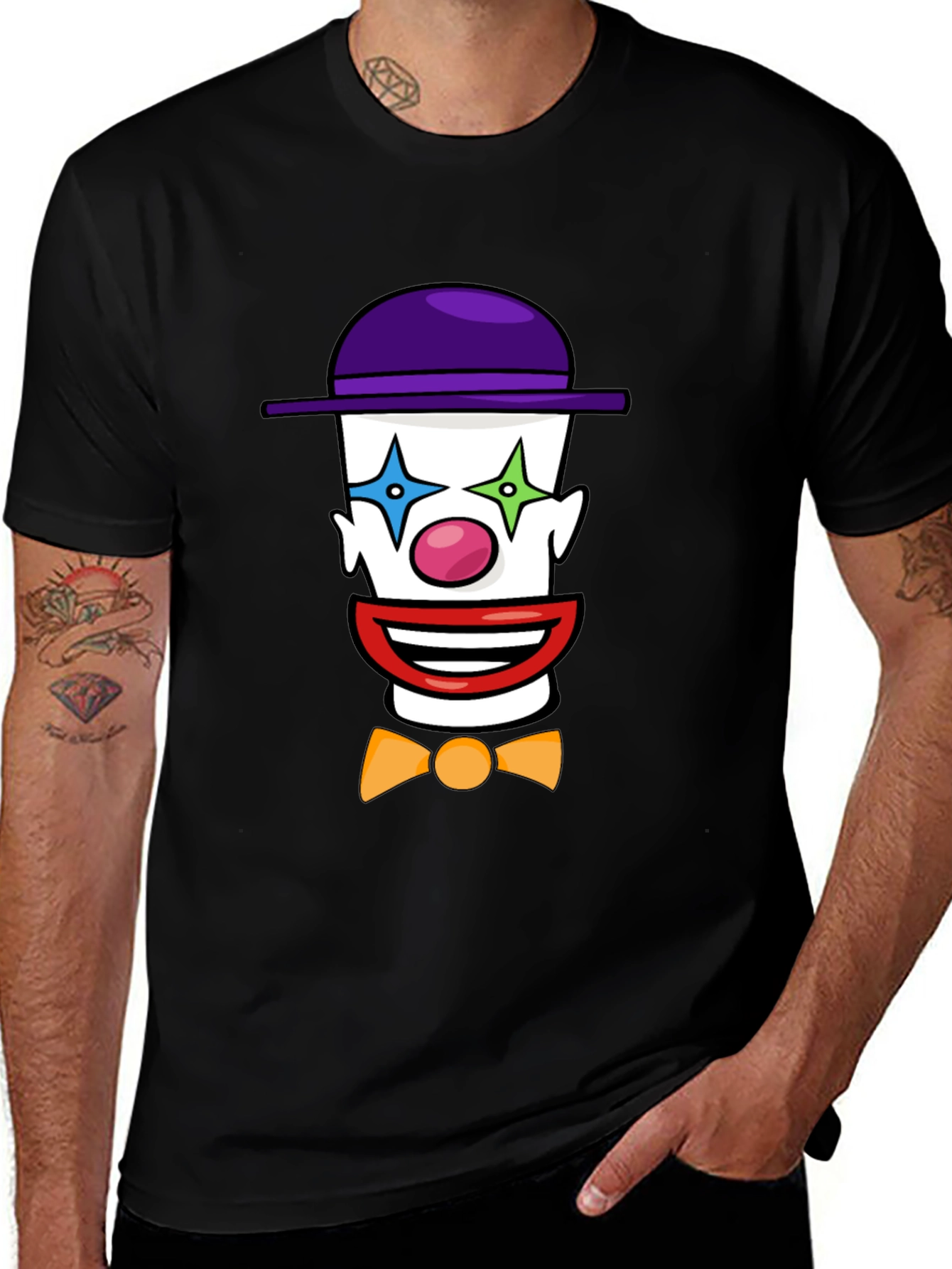 Clown Face Graphic T-Shirt - Black