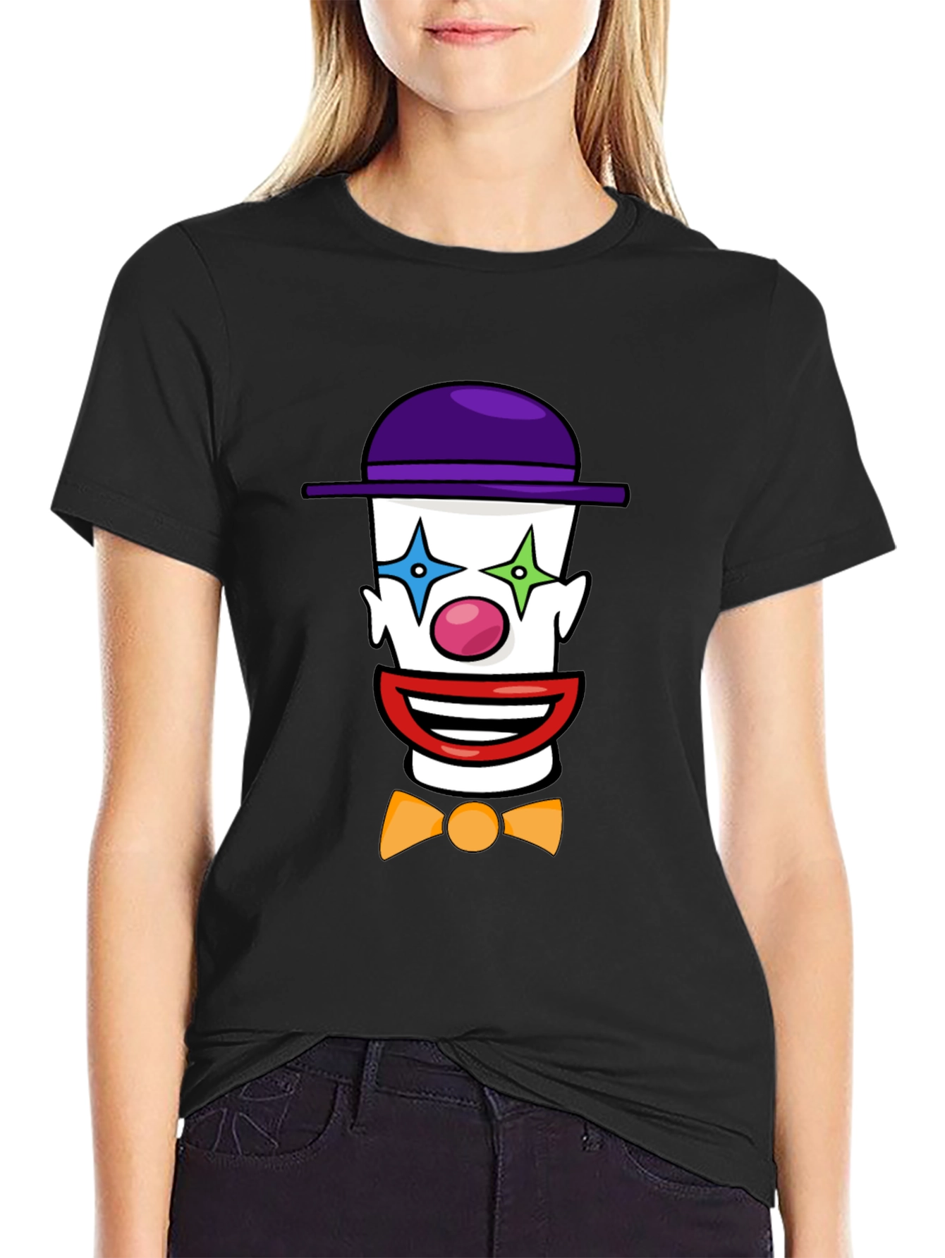 Clown Face Graphic T-Shirt - Black