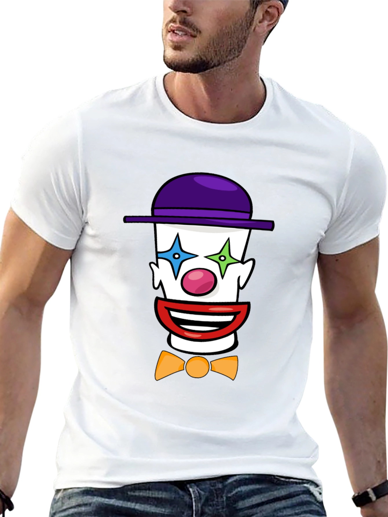 Clown Face Graphic T-Shirt - Black