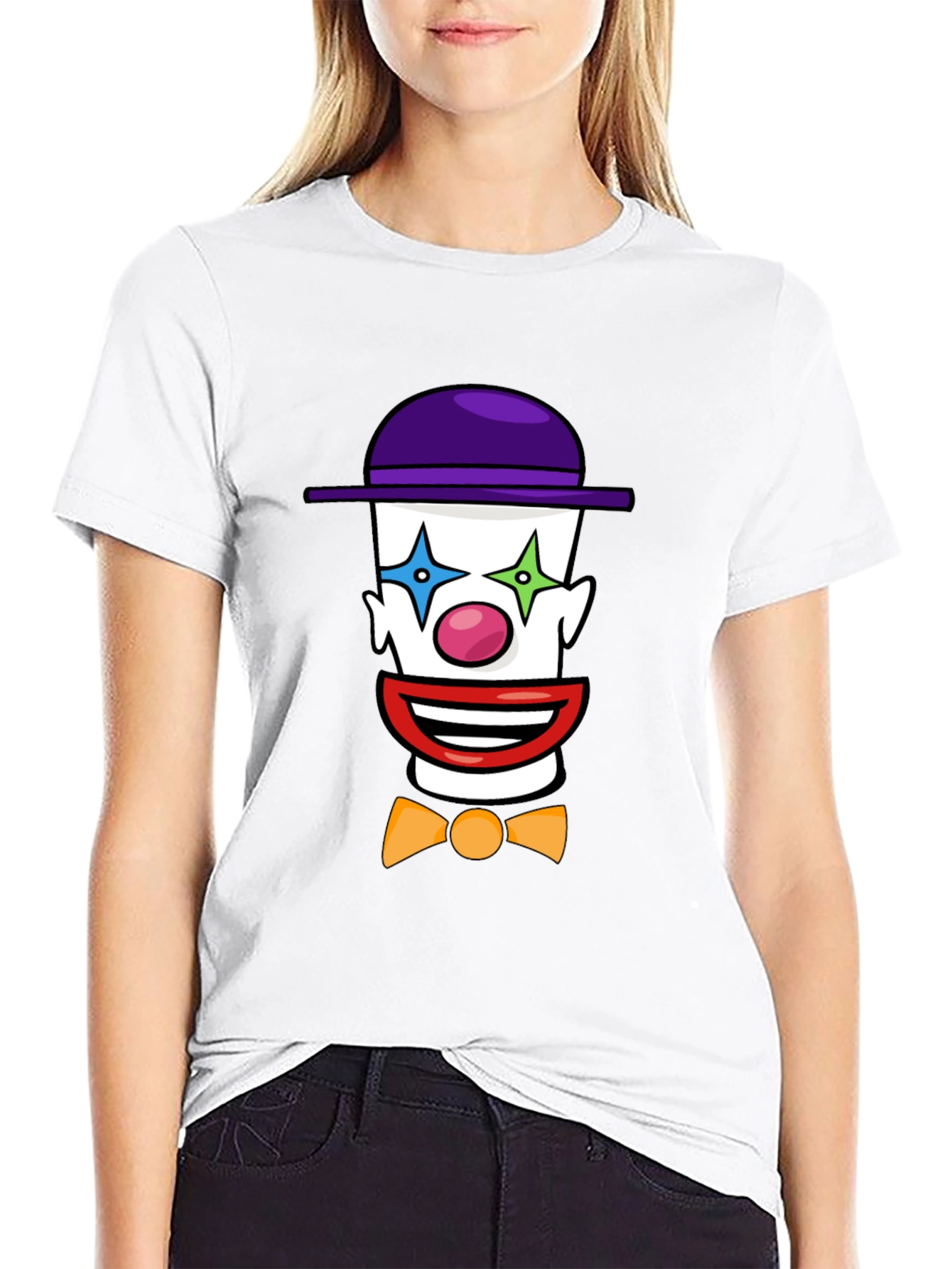 Clown Face Graphic T-Shirt - Black