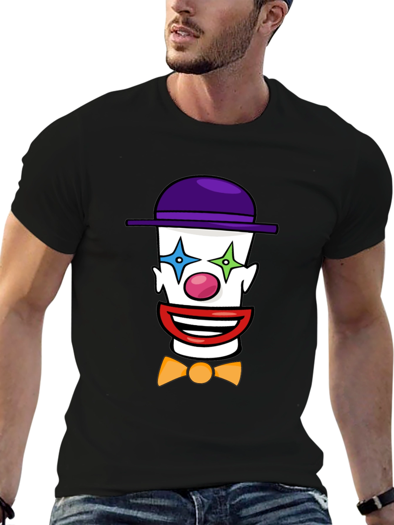 Clown Face Graphic T-Shirt - Black