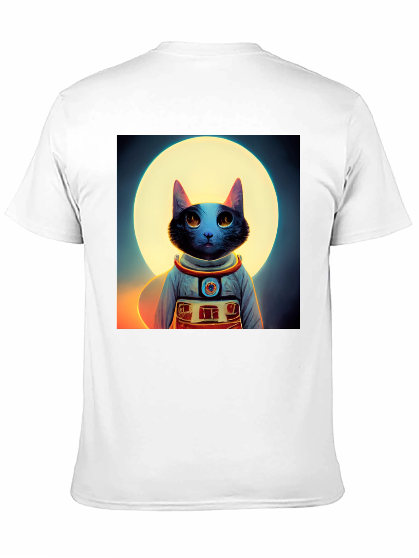Astronaut Cat Graphic Tee - Black Cotton Blend Shirt