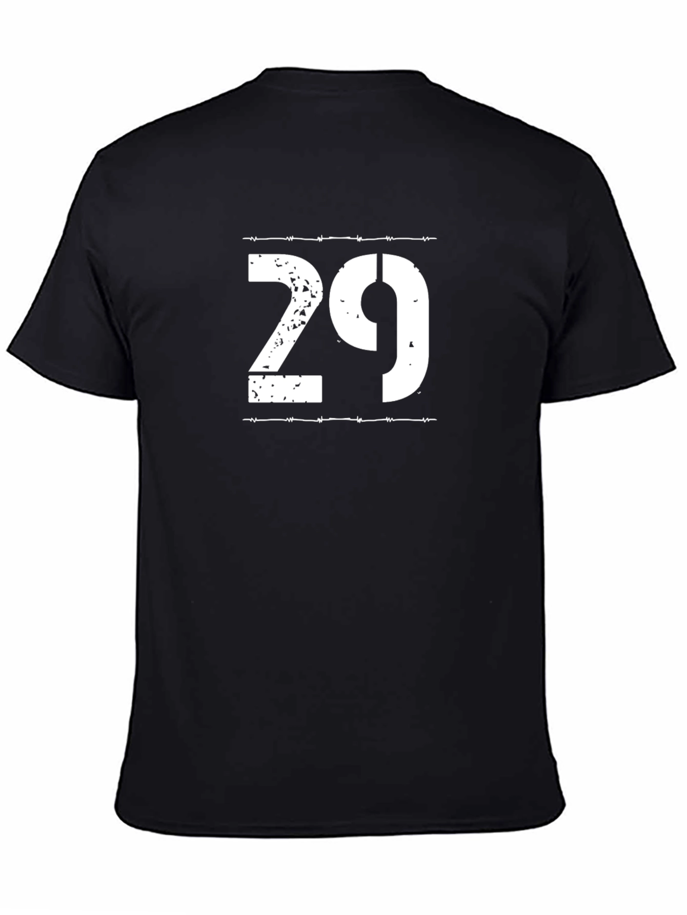 29 Barbed Wire Graphic Tee - Black Cotton T-Shirt