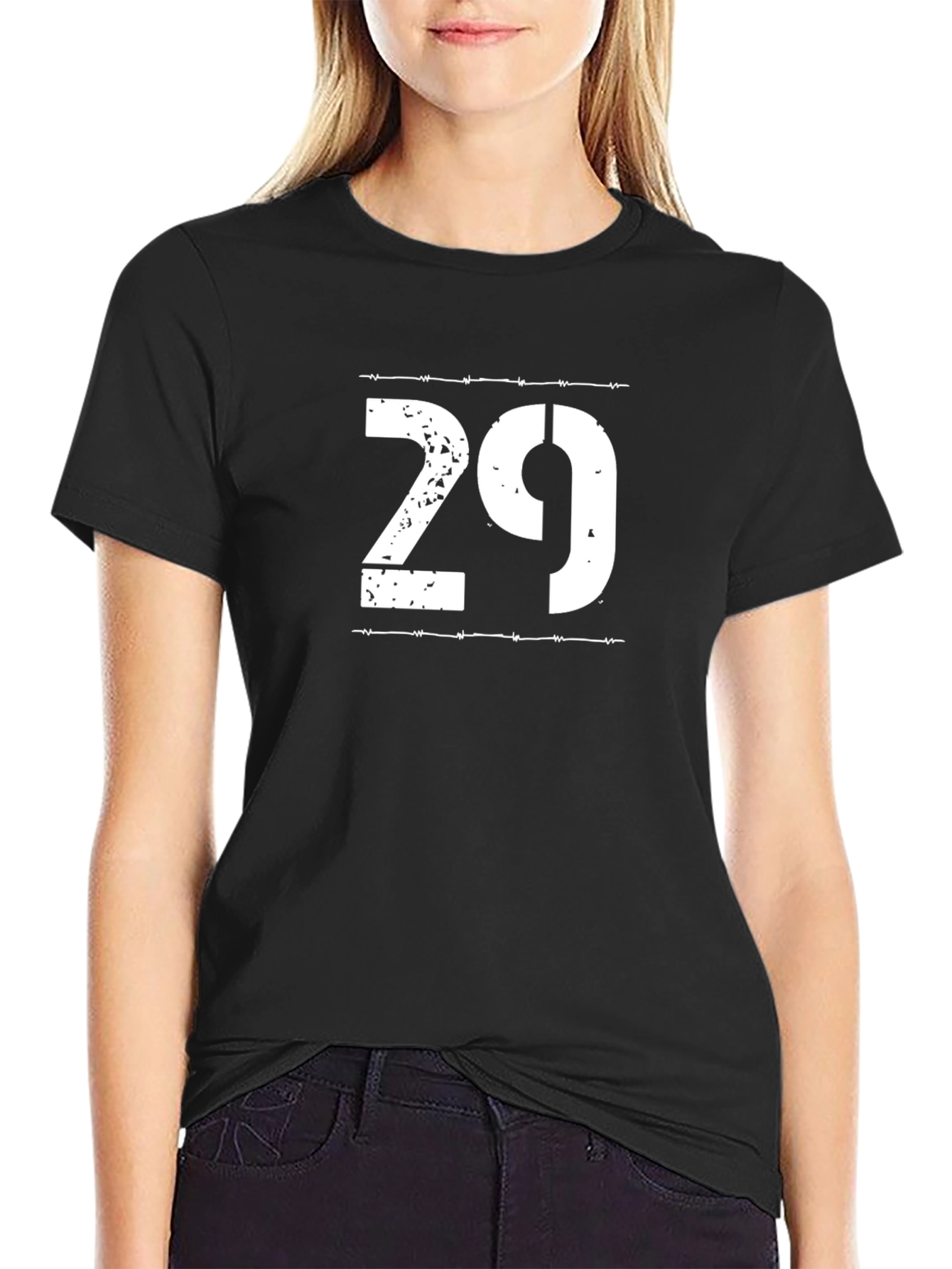 29 Barbed Wire Graphic Tee - Black Cotton T-Shirt