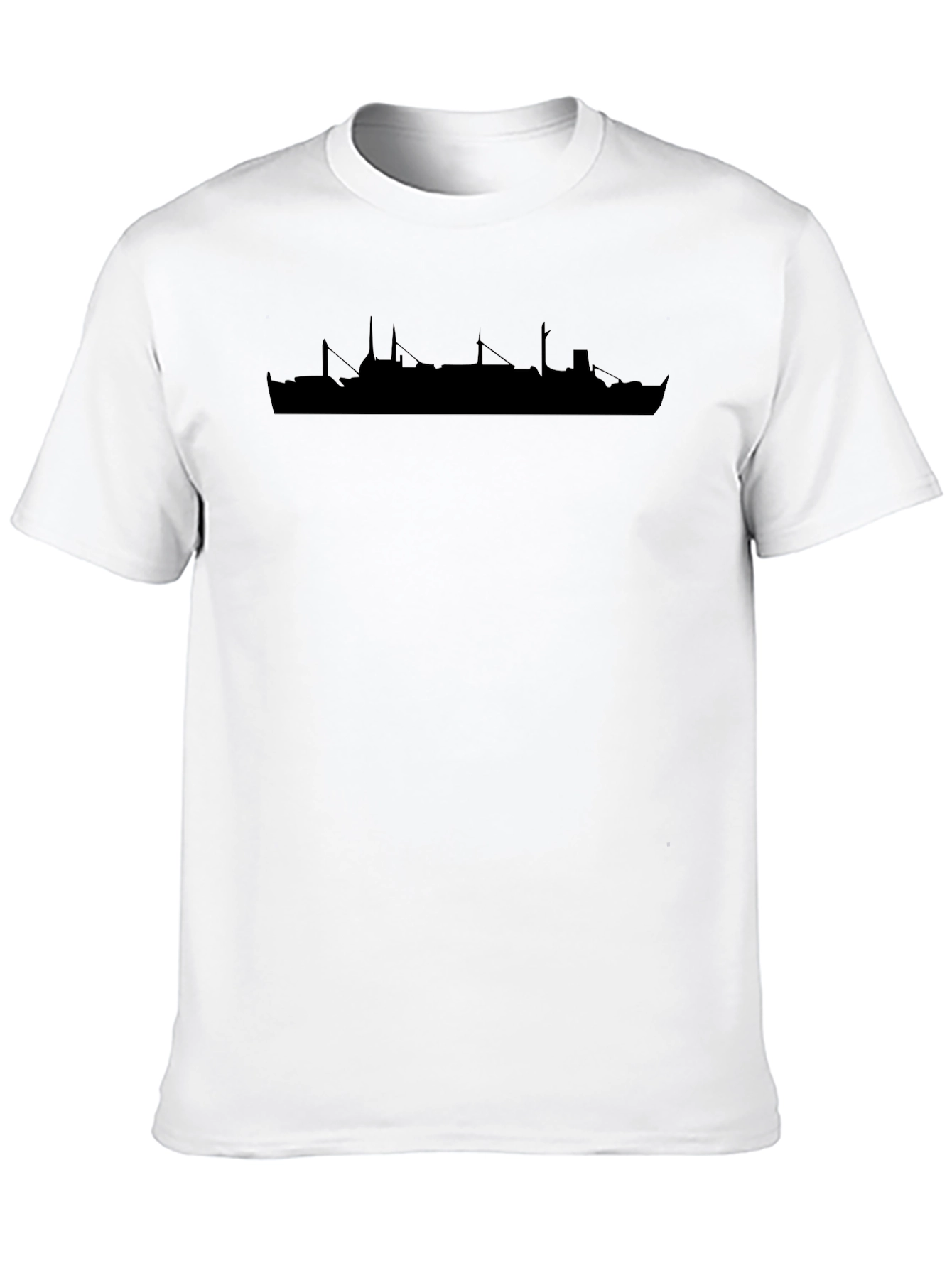 Black Cruise Ship Silhouette Graphic Tee
