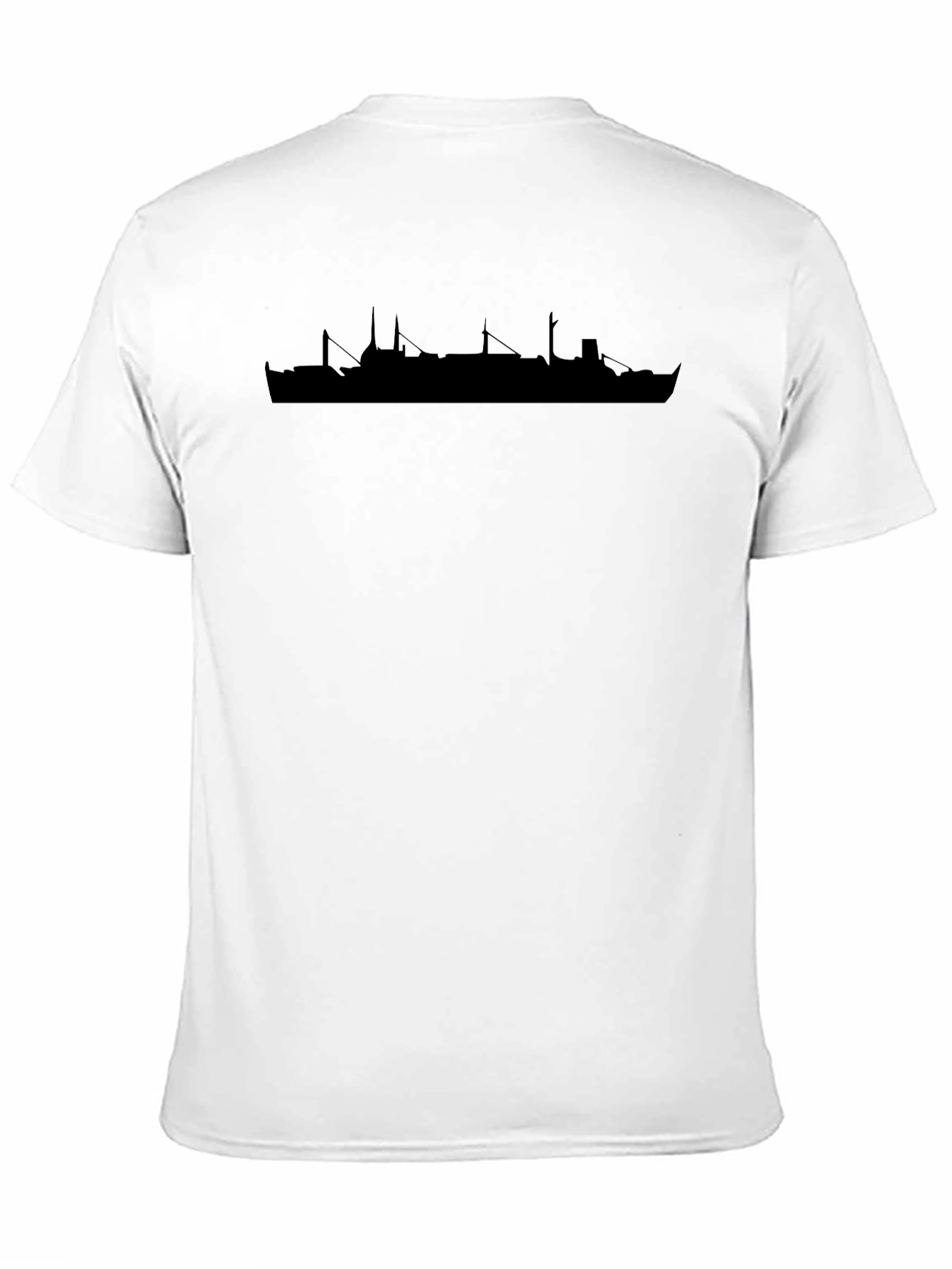 Black Cruise Ship Silhouette Graphic Tee