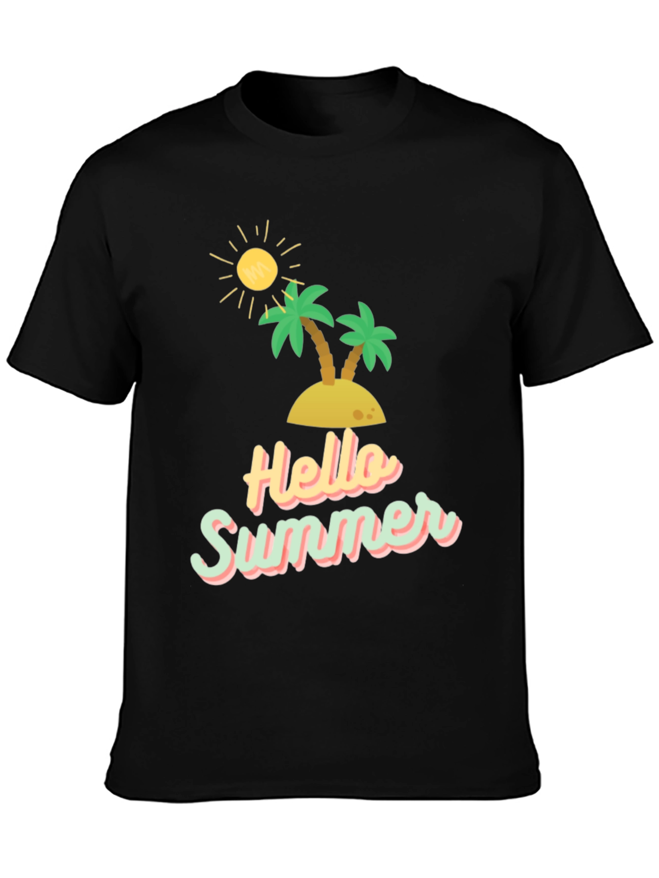 Hello Summer Graphic Tee - Black Casual T-Shirt