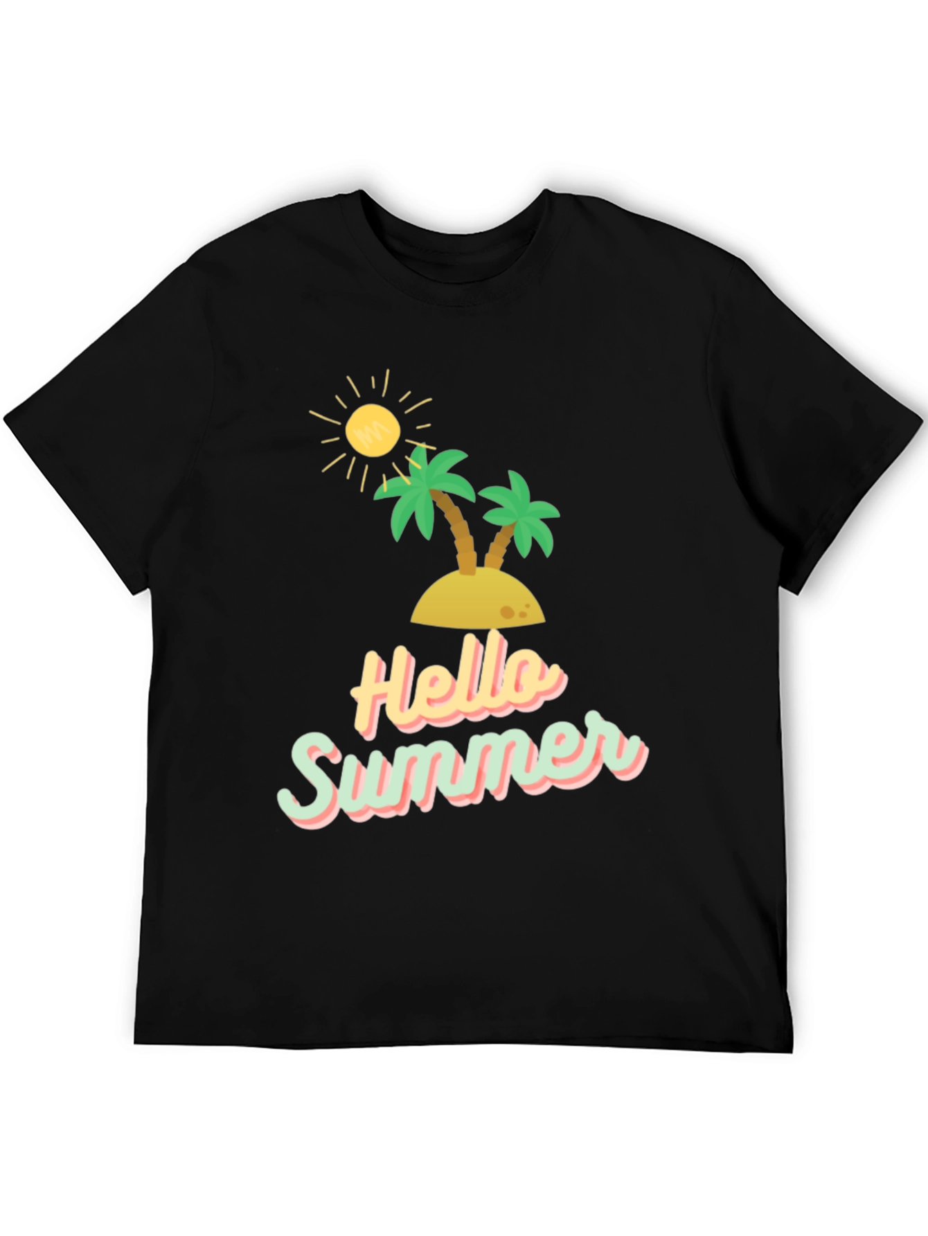 Hello Summer Graphic Tee - Black Casual T-Shirt