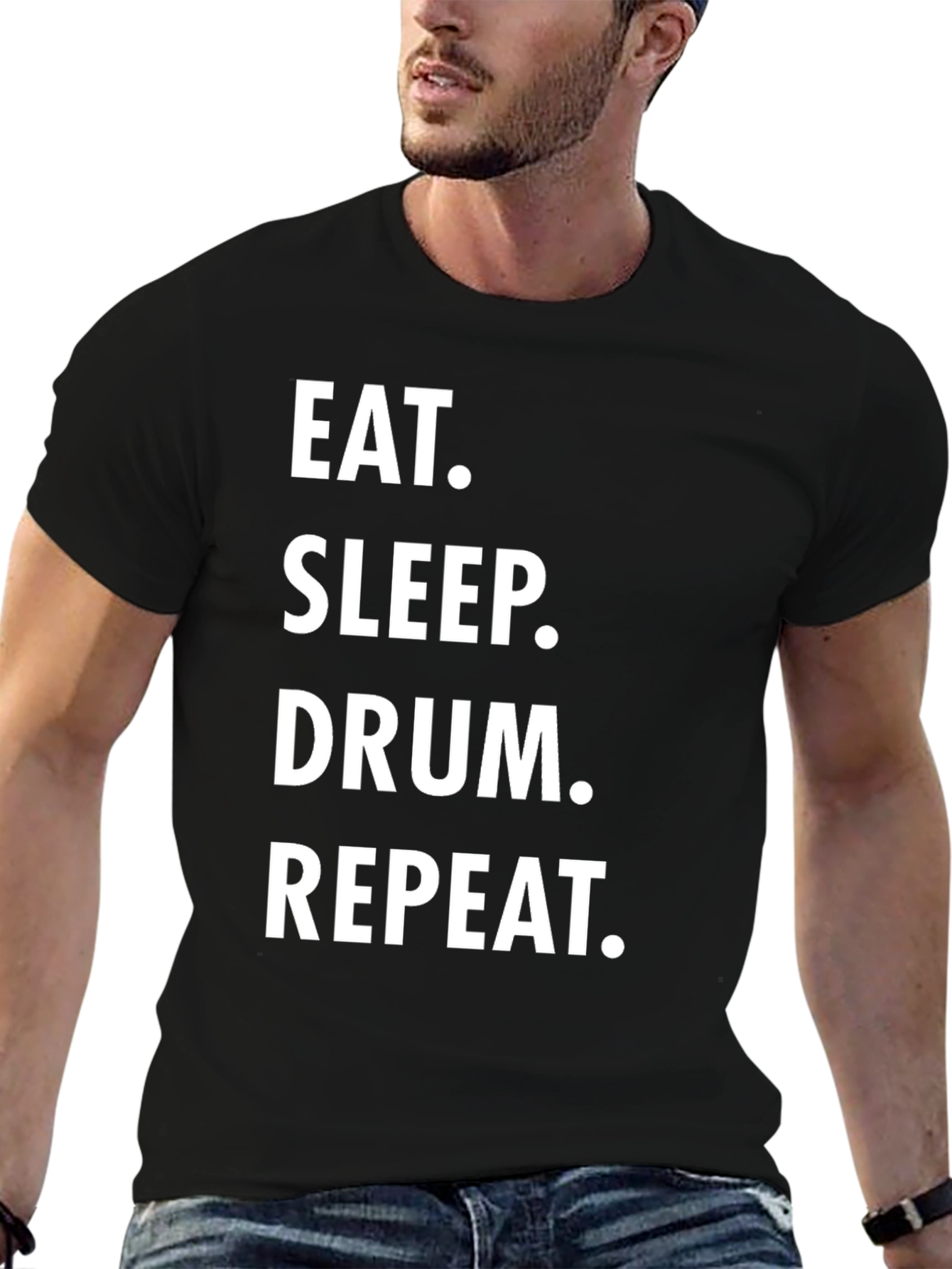 Eat Sleep Drum Repeat Black T-Shirt
