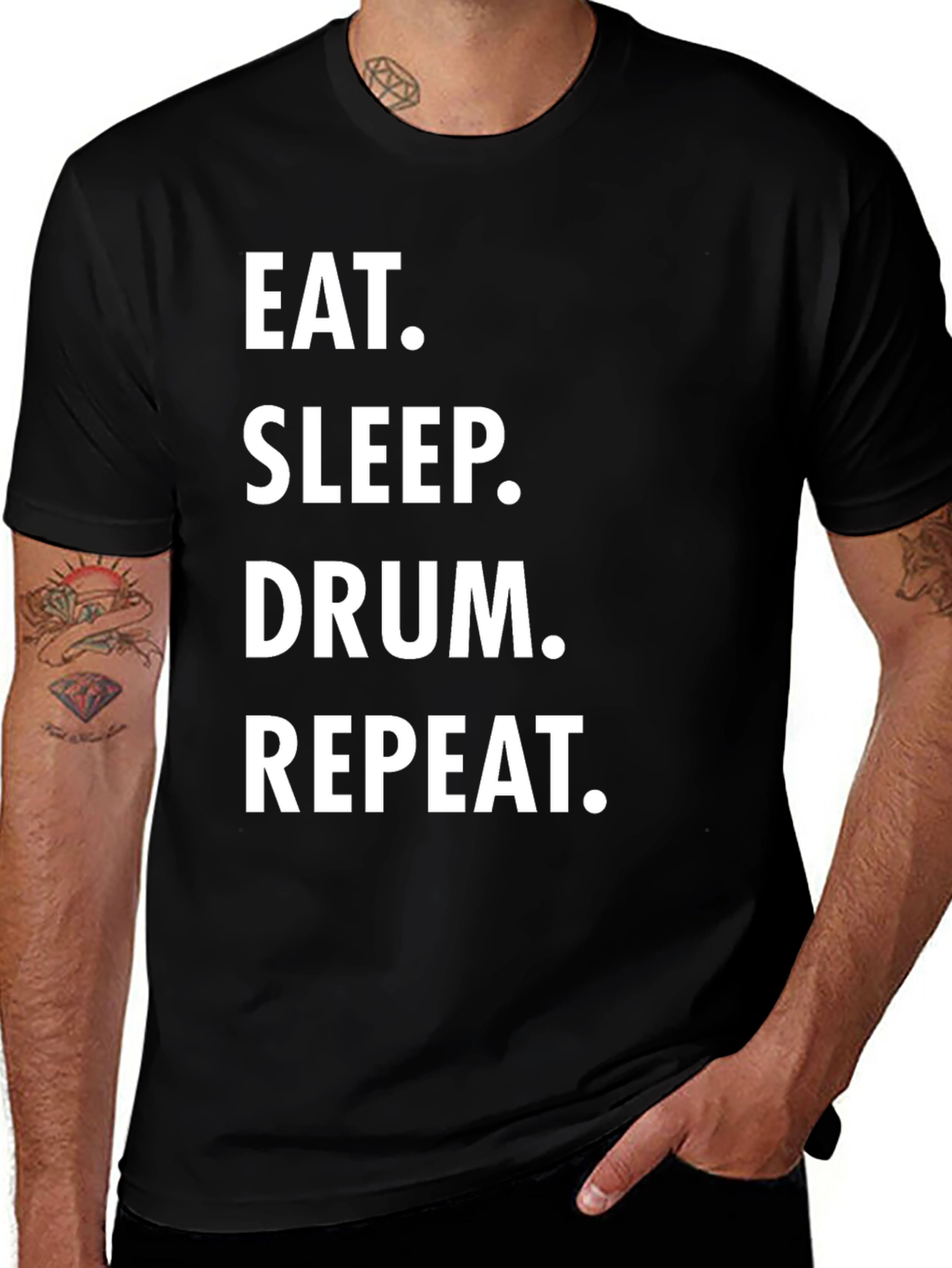 Eat Sleep Drum Repeat Black T-Shirt