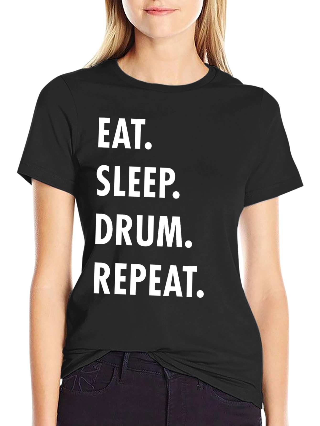 Eat Sleep Drum Repeat Black T-Shirt
