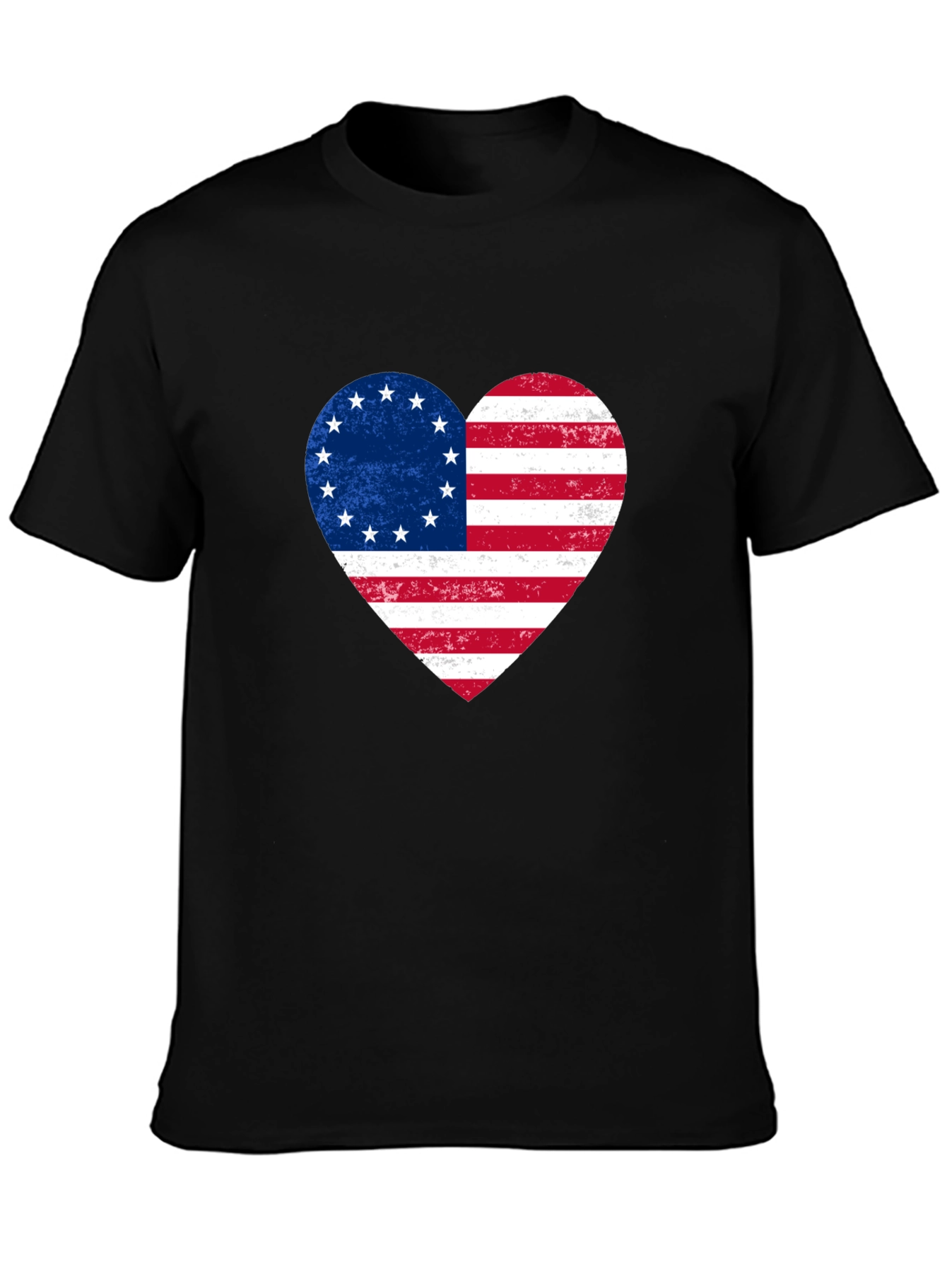 Patriotic American Flag Heart T-Shirt