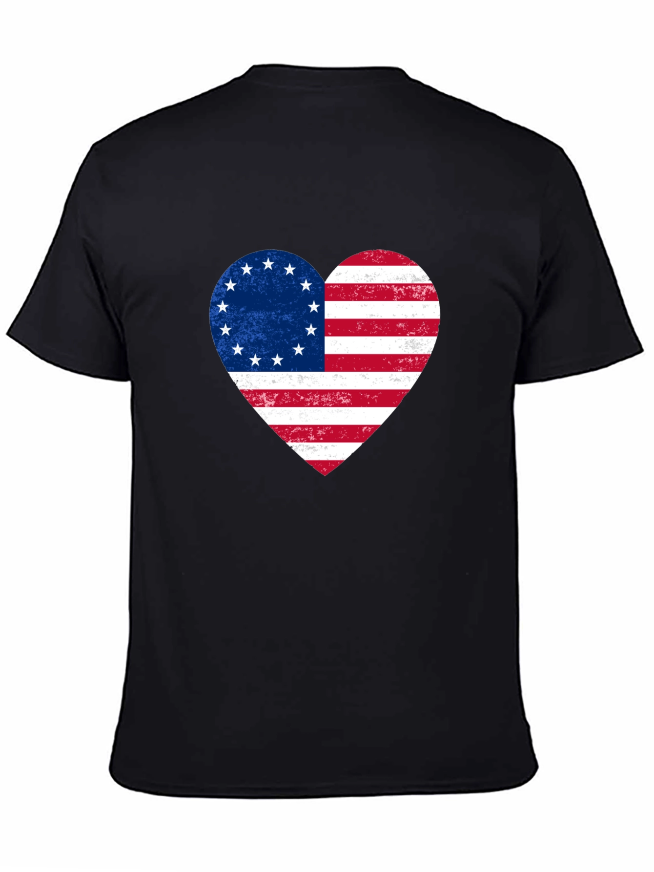 Patriotic American Flag Heart T-Shirt