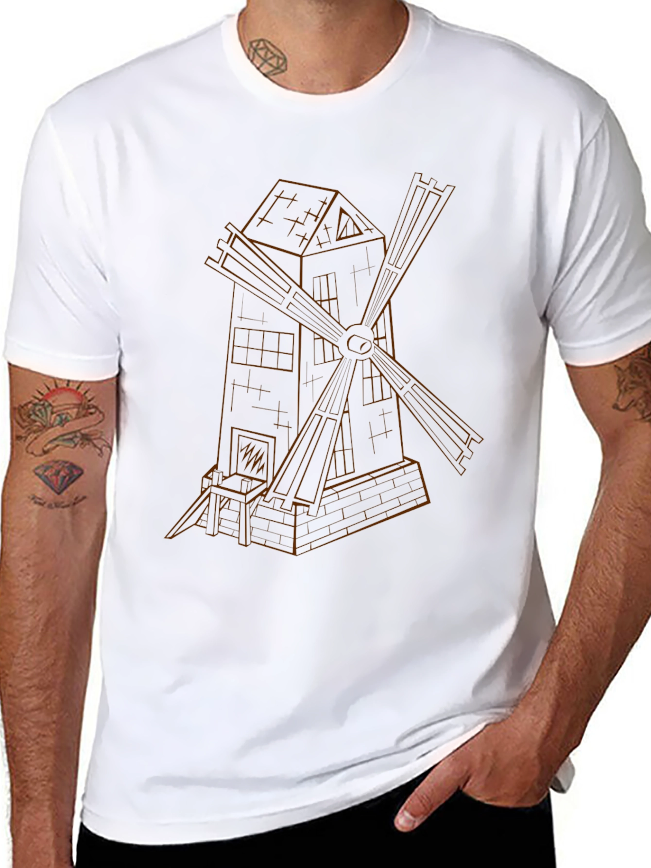 Windmill Graphic Black T-Shirt