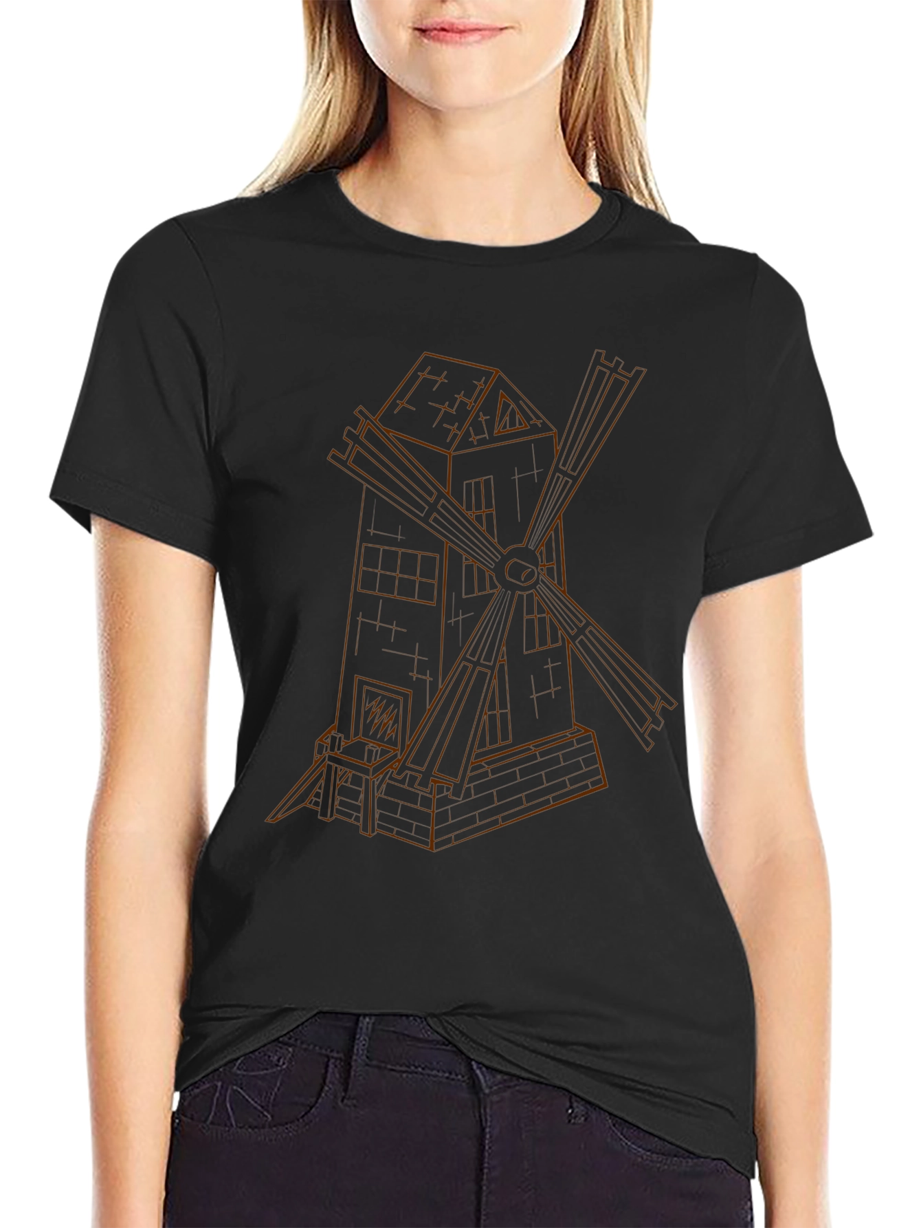 Windmill Graphic Black T-Shirt