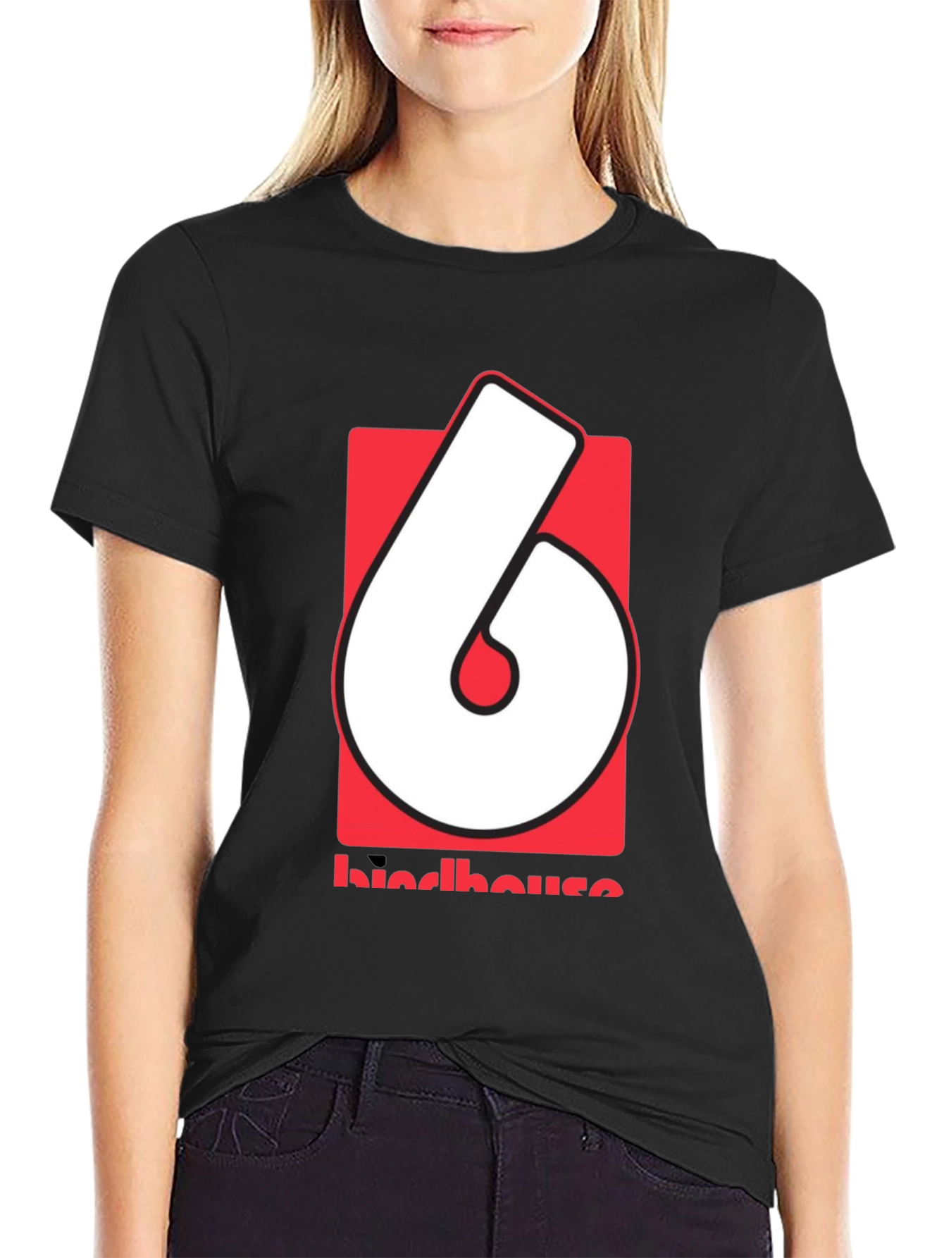 Retro Birdhouse Logo Graphic Tee - Black