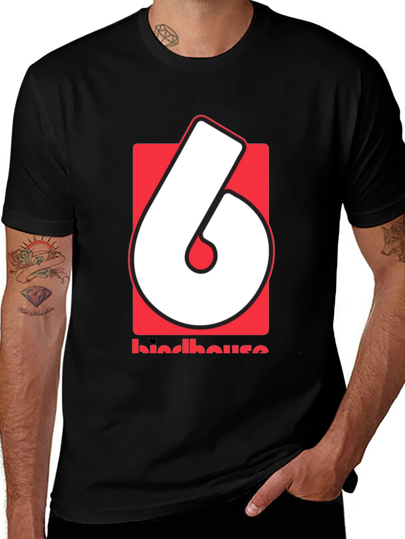 Retro Birdhouse Logo Graphic Tee - Black