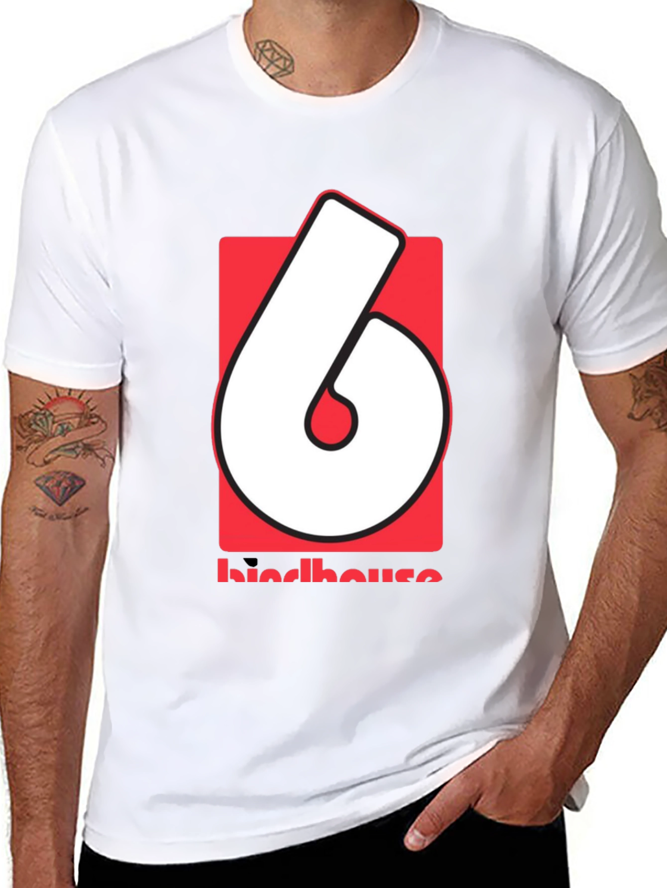 Retro Birdhouse Logo Graphic Tee - Black