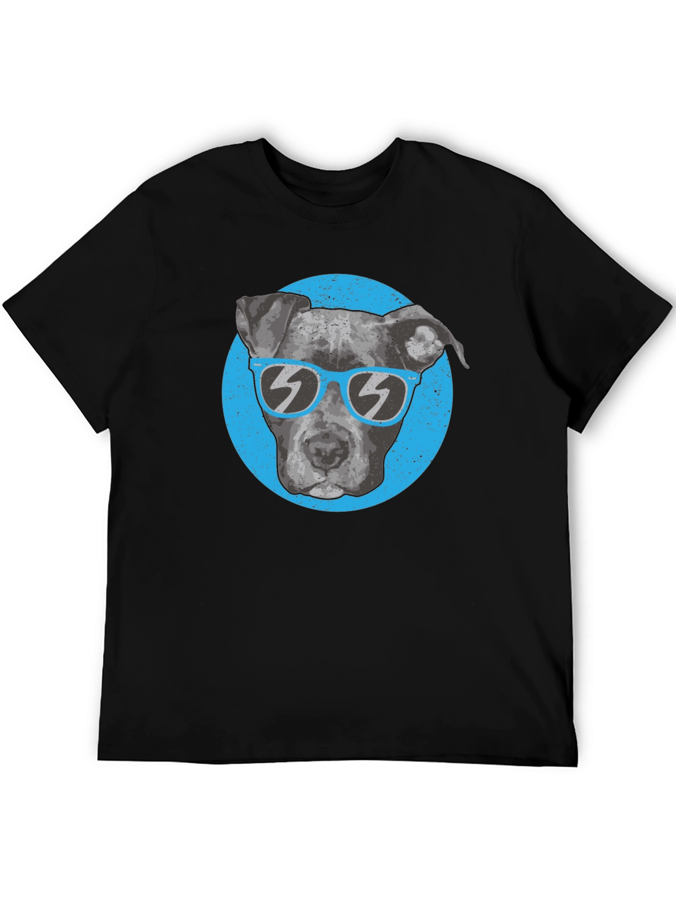 Cool Dog Graphic T-Shirt - Pitbull with Sunglasses
