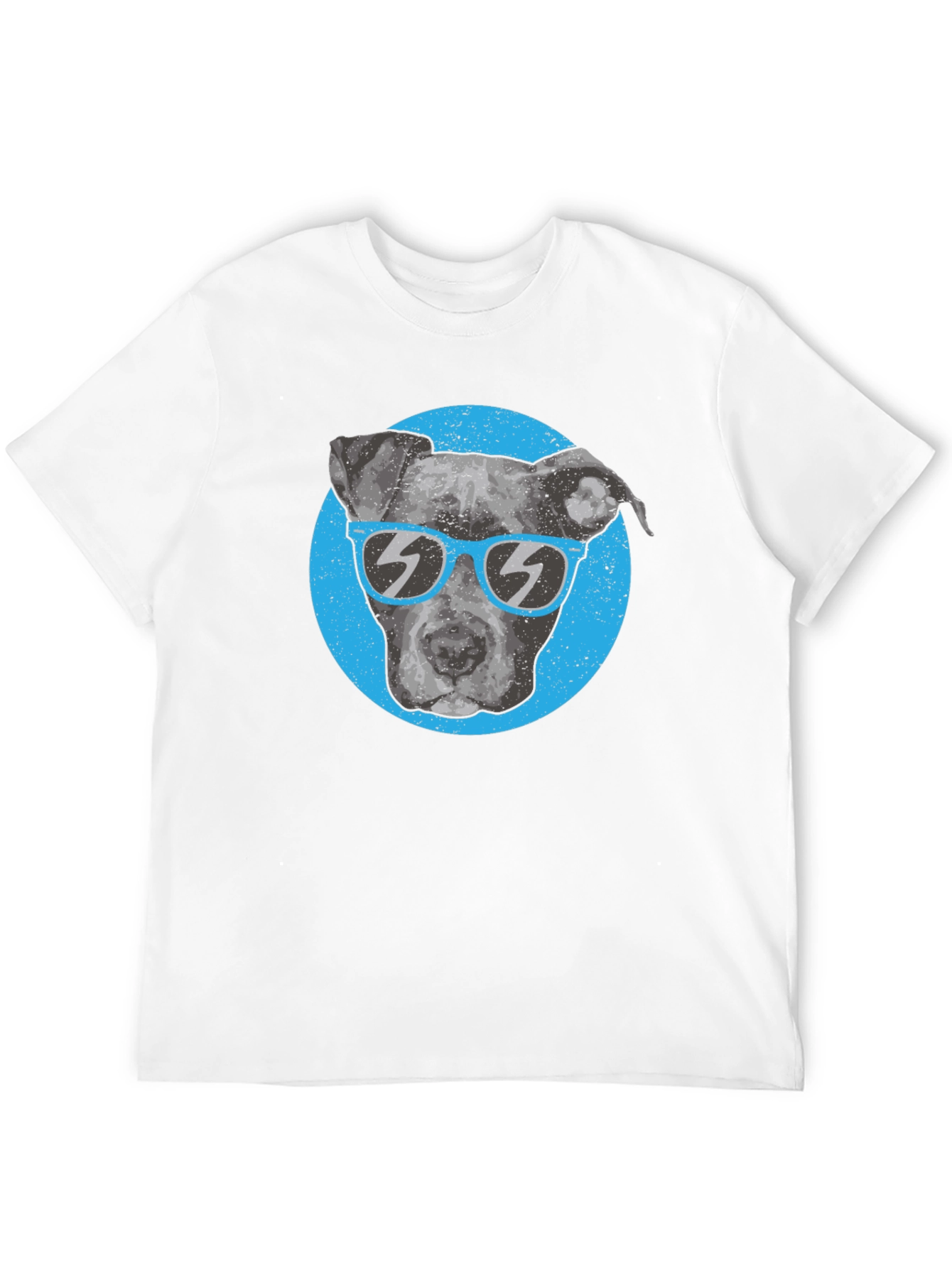 Cool Dog Graphic T-Shirt - Pitbull with Sunglasses