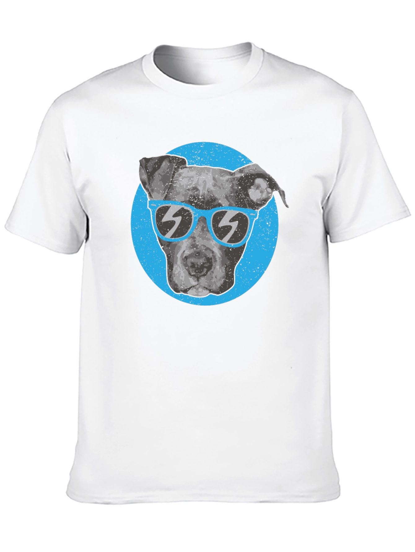 Cool Dog Graphic T-Shirt - Pitbull with Sunglasses