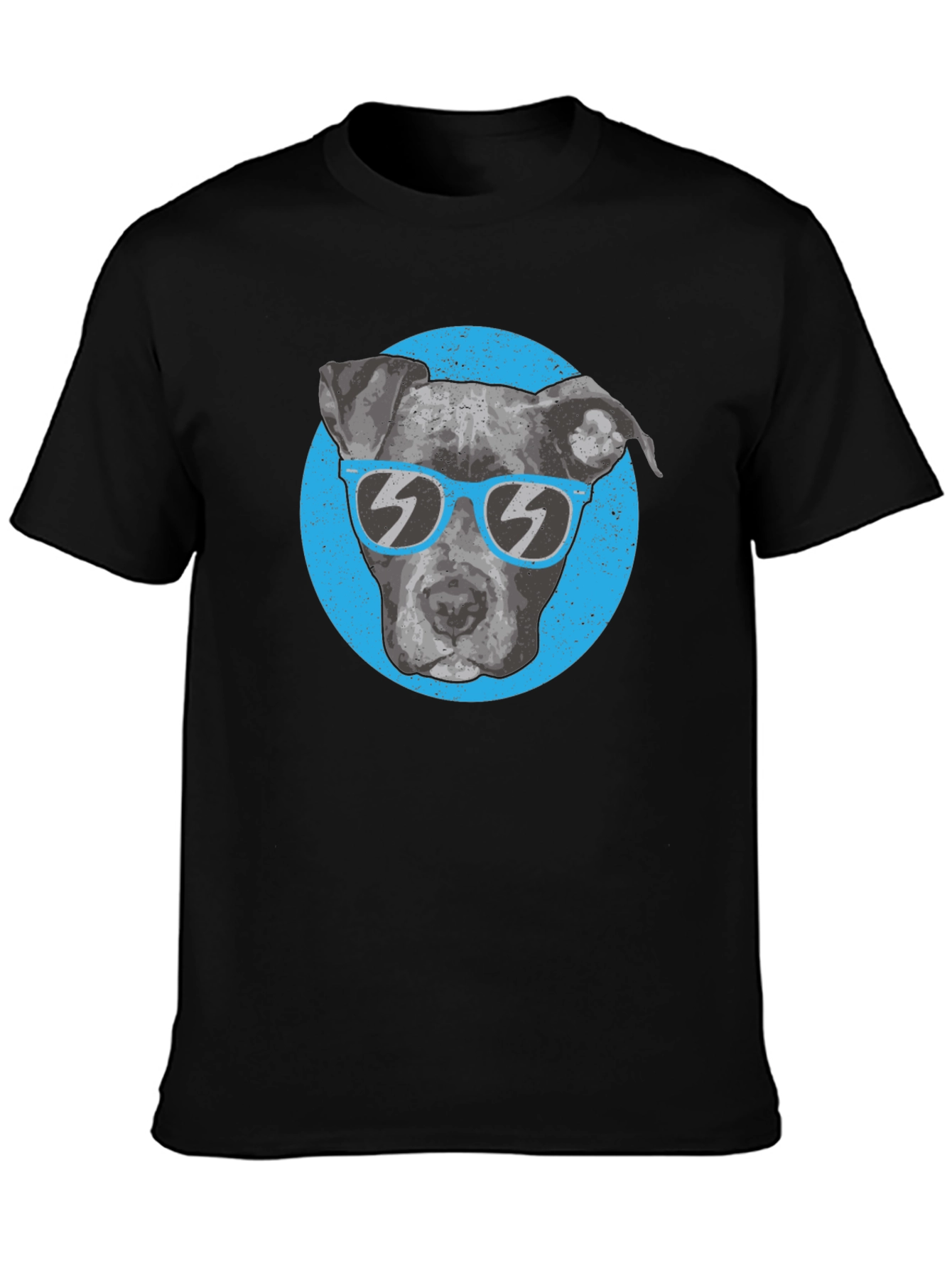 Cool Dog Graphic T-Shirt - Pitbull with Sunglasses
