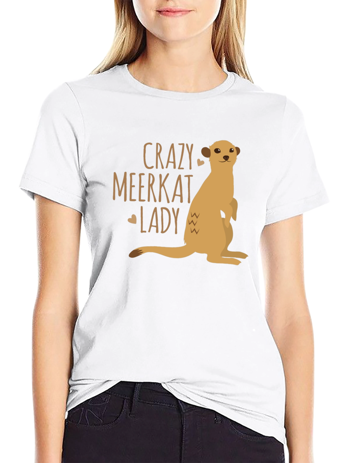 Crazy Meerkat Lady T-Shirt - Novelty Animal Lover Tee