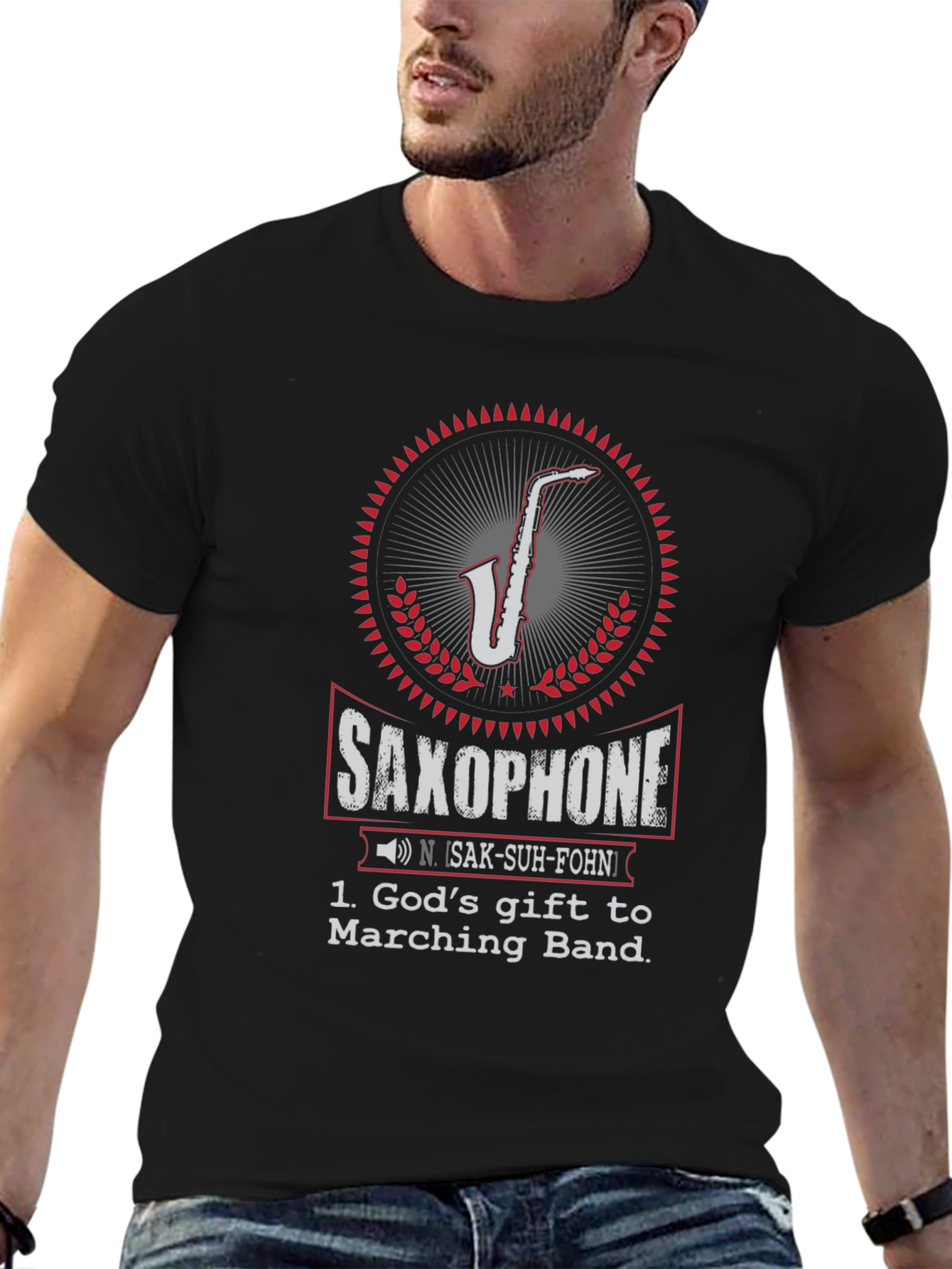 Saxophone Gods Gift T-Shirt Music Lover Tee
