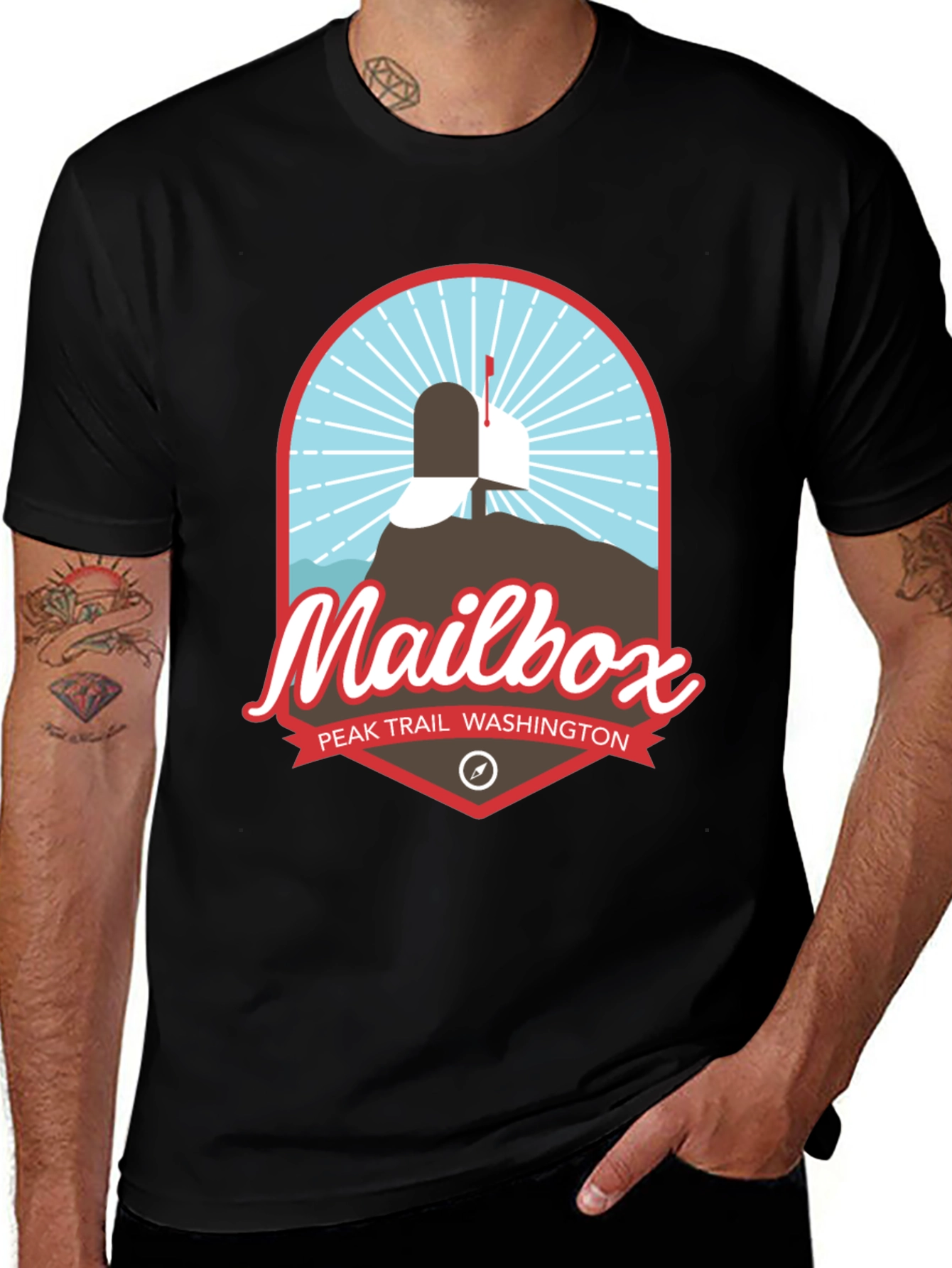 Mailbox Peak Trail Washington Black T-Shirt