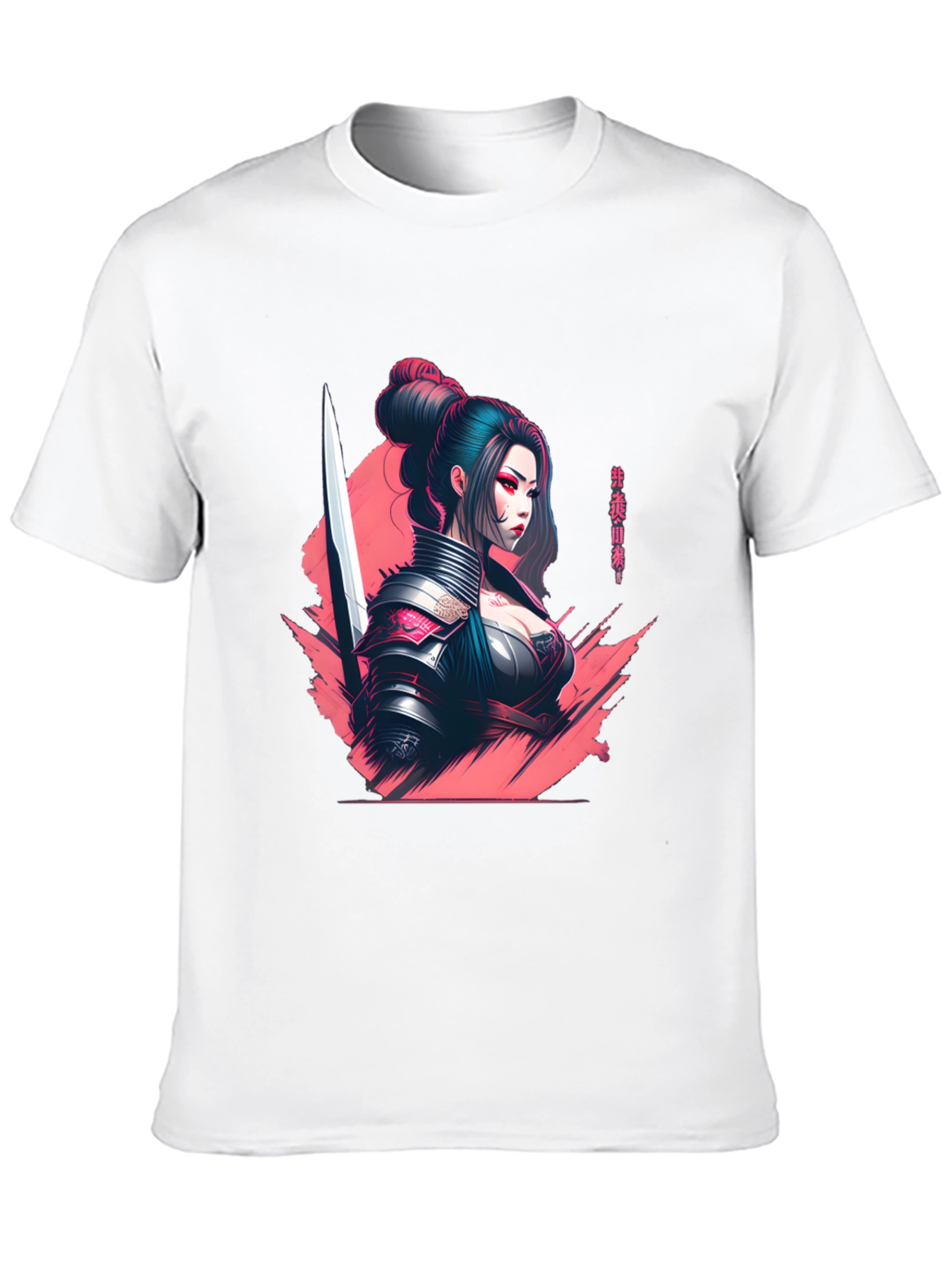 Samurai Girl Graphic T-Shirt - Sleek Anime Style